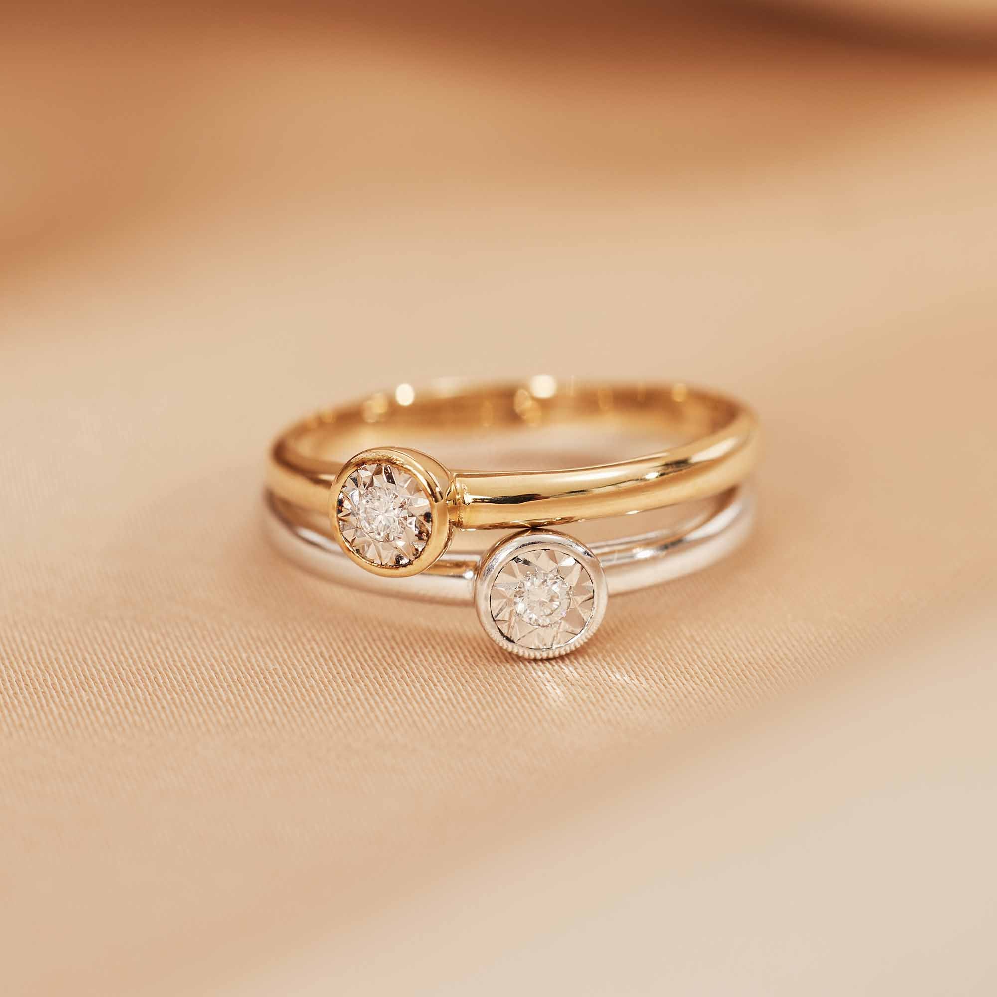 Isabel Bernard De La Paix Inaya 14 Carat Gold Ring | diamond 0.02 ct | IBD330025-48 - Image 6
