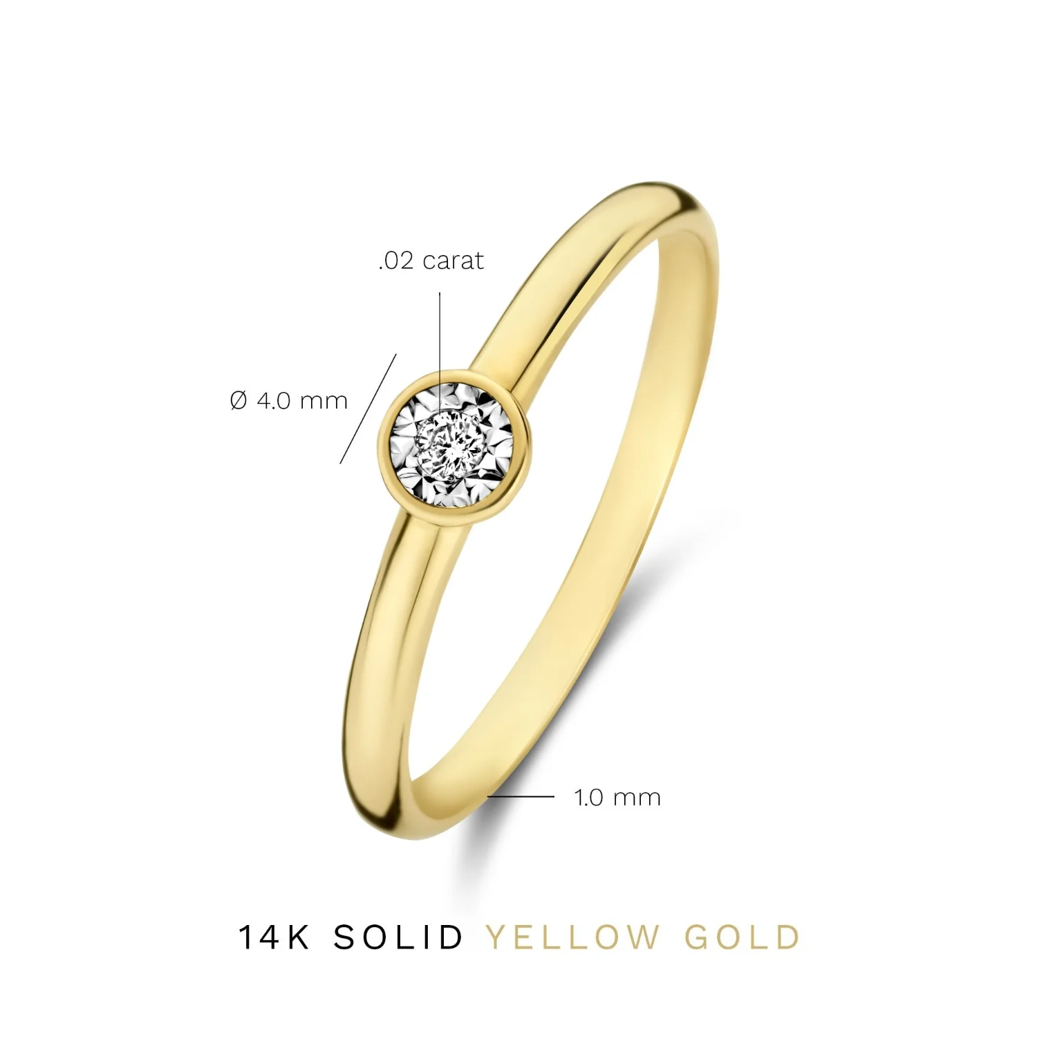 Isabel Bernard De La Paix Inaya 14 Carat Gold Ring | diamond 0.02 ct | IBD330025-48 - Image 8