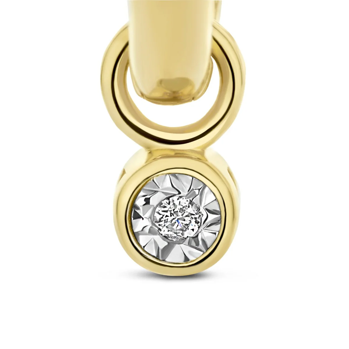 Isabel Bernard De La Paix Inaya 14 Carat Golden Hoop Earrings | diamond 0.02 ct | IBD360022 - Image 4