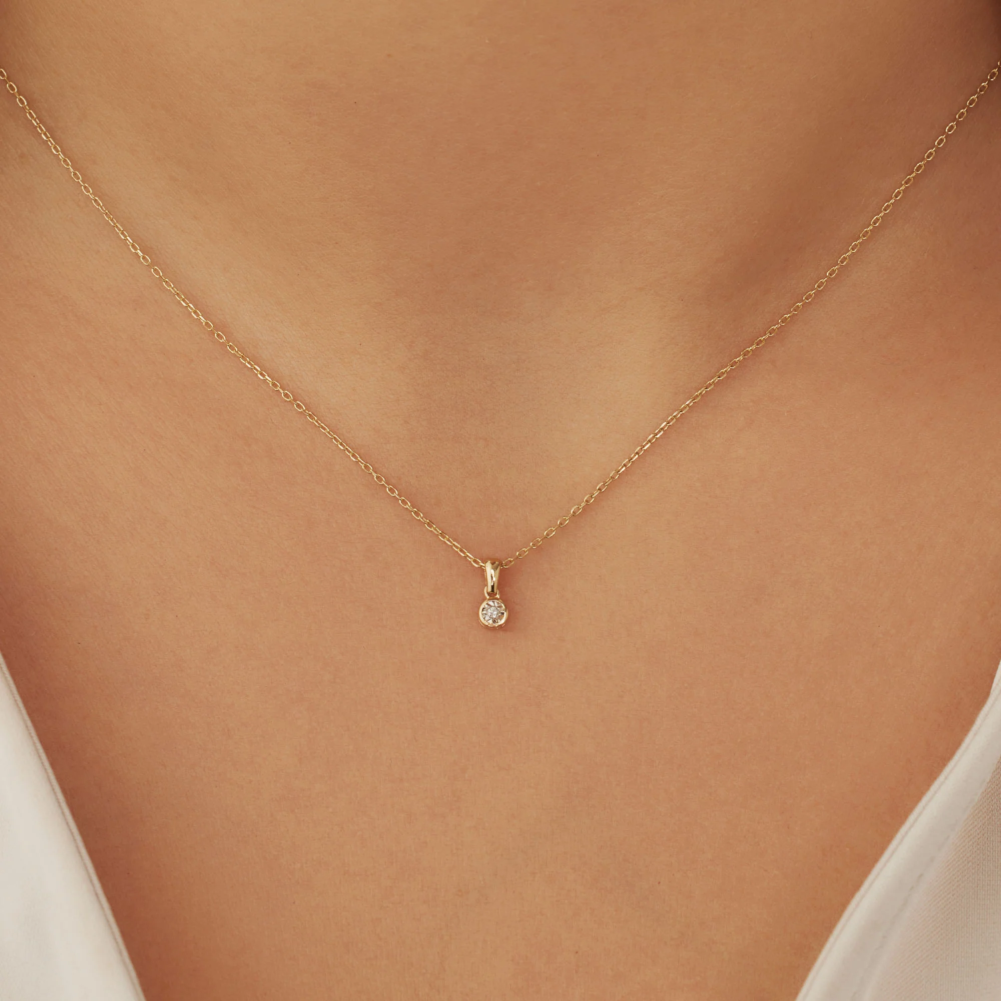 Isabel Bernard De La Paix Inaya 14 Carat Golden Necklace | diamond 0.01 ct | IBD350021 - Image 2