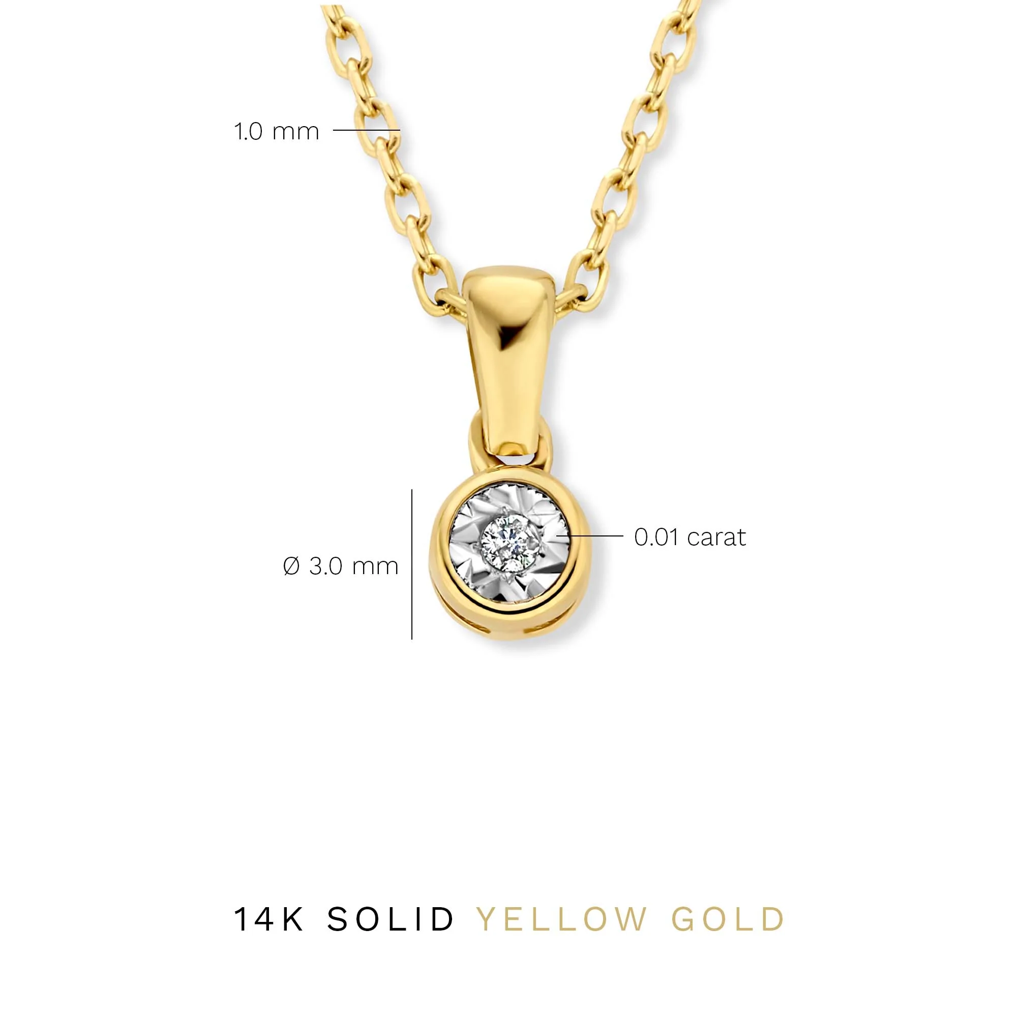 Isabel Bernard De La Paix Inaya 14 Carat Golden Necklace | diamond 0.01 ct | IBD350021 - Image 9