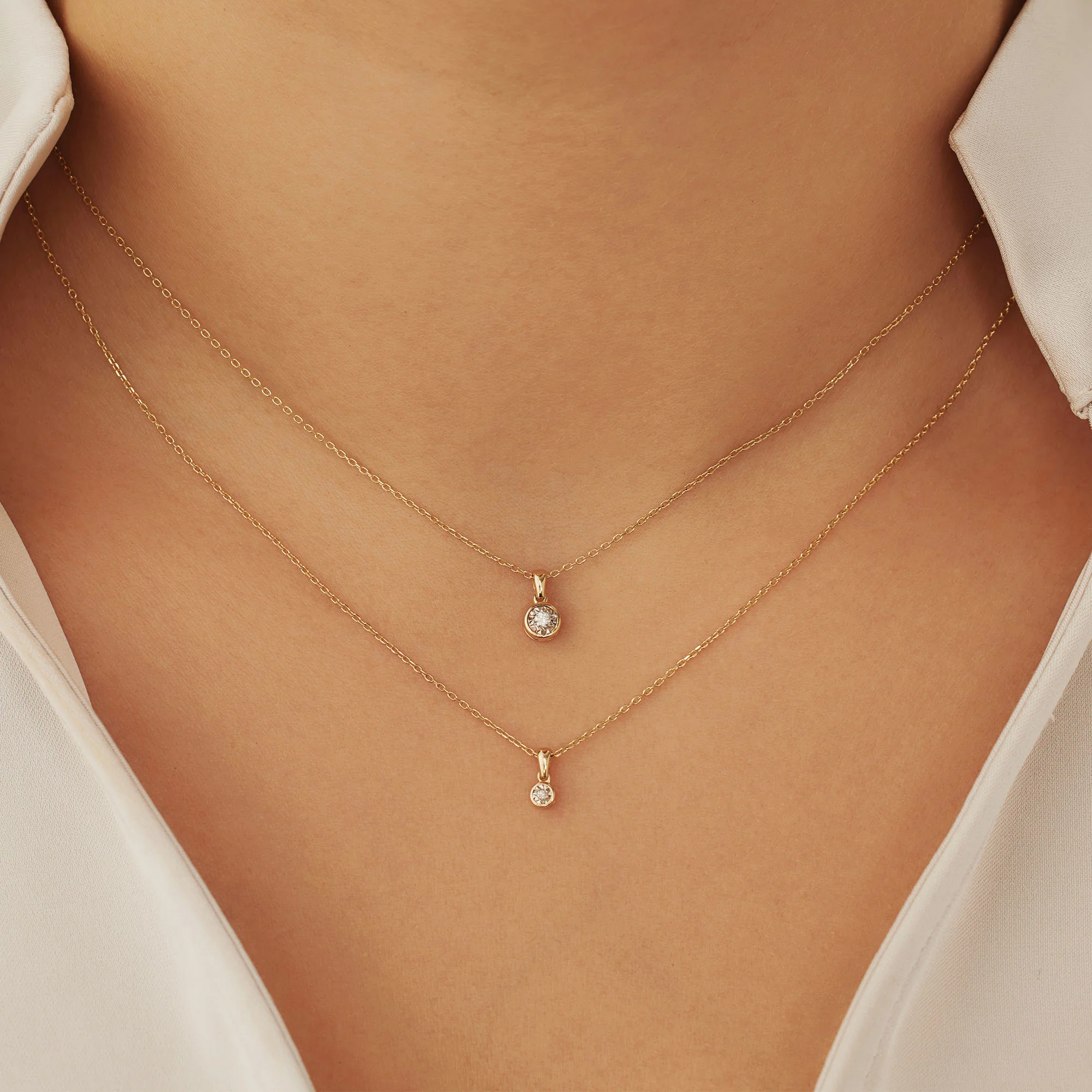 Isabel Bernard De La Paix Inaya 14 Carat Golden Necklace | diamond 0.03 ct | IBD350019 - Image 4