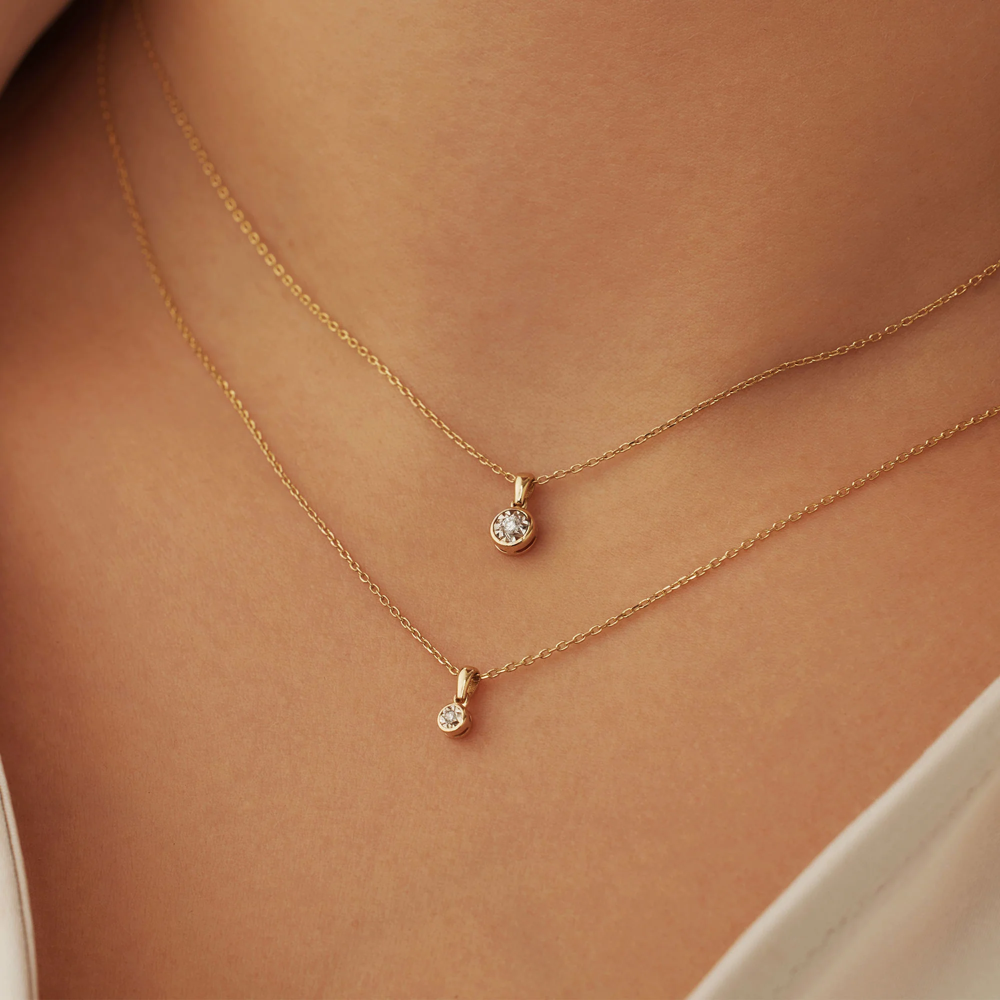 Isabel Bernard De La Paix Inaya 14 Carat Golden Necklace | diamond 0.03 ct | IBD350019 - Image 5