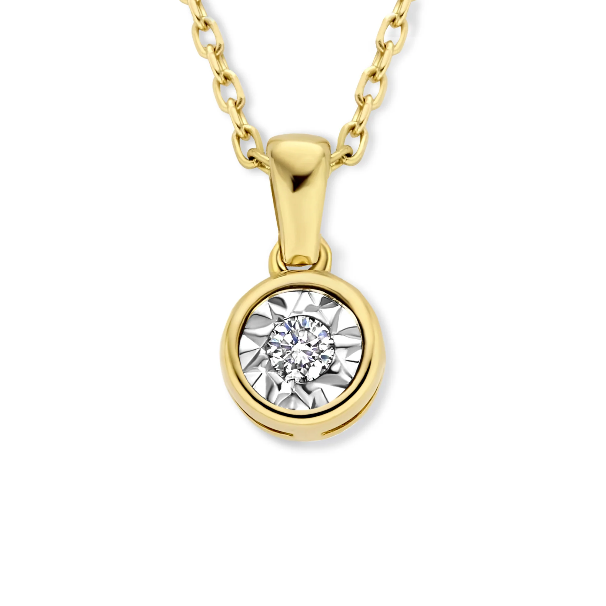 Isabel Bernard De La Paix Inaya 14 Carat Golden Necklace | diamond 0.03 ct | IBD350019 - Image 6