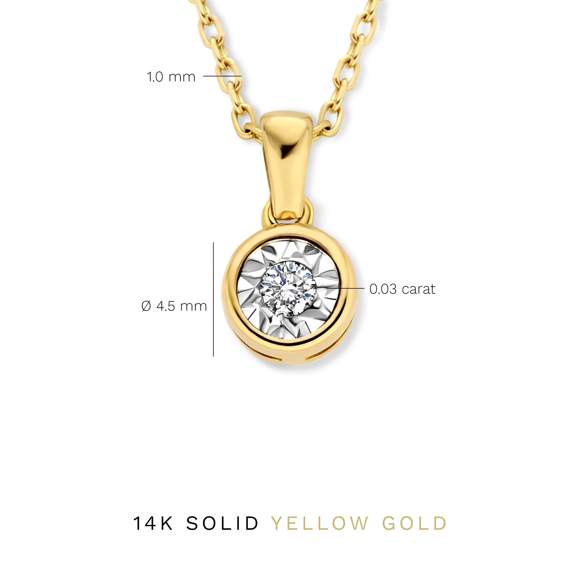 Isabel Bernard De La Paix Inaya 14 Carat Golden Necklace | diamond 0.03 ct | IBD350019 - Image 9