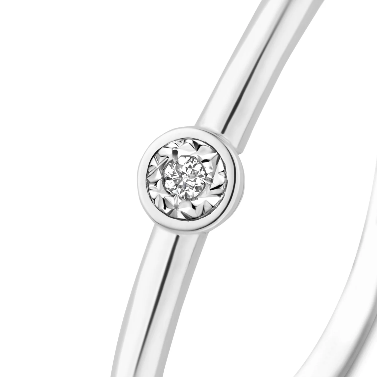 Isabel Bernard De La Paix Inaya 14 Carat Whitegold Ring | diamond 0.01 ct | IBD330026-48 - Image 4