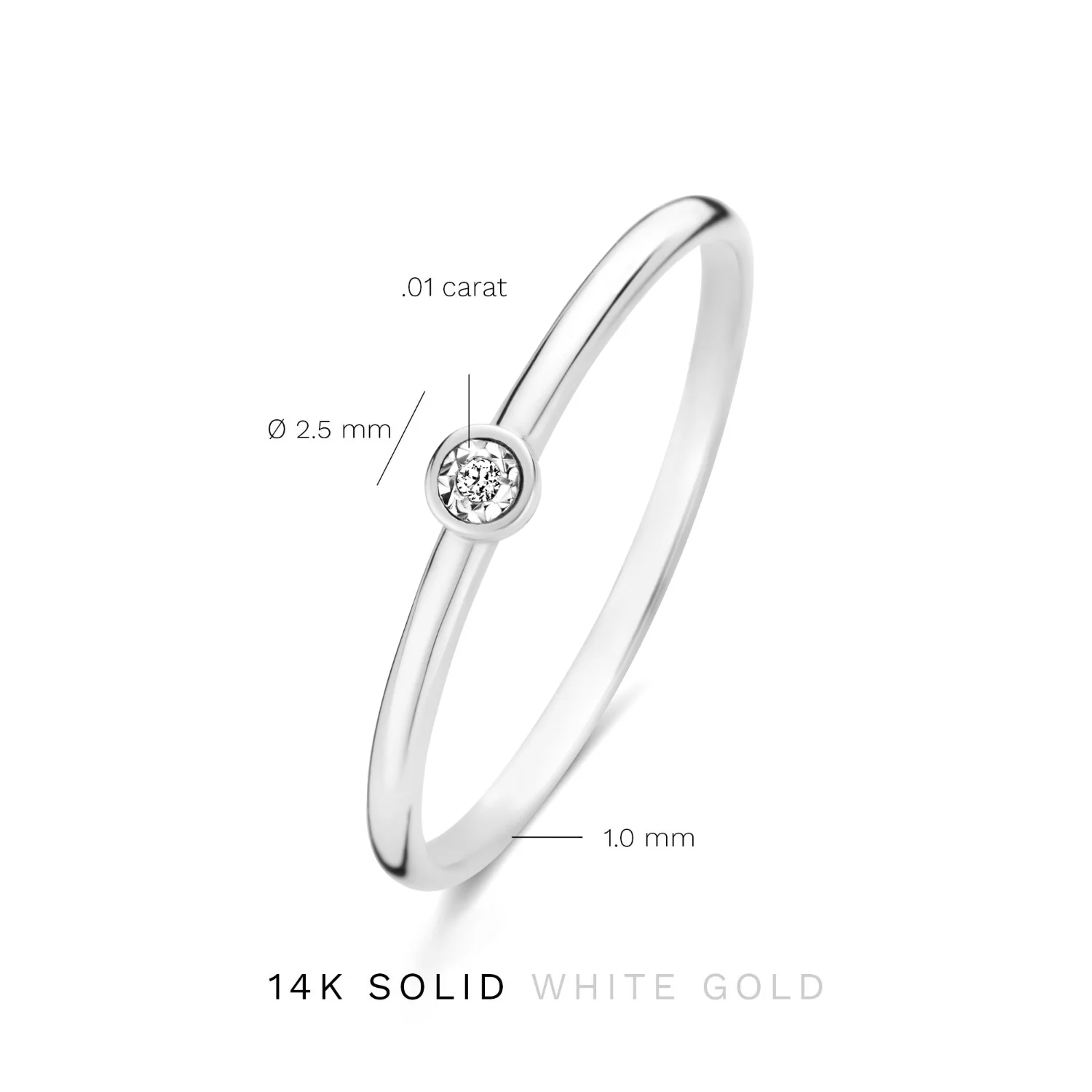 Isabel Bernard De La Paix Inaya 14 Carat Whitegold Ring | diamond 0.01 ct | IBD330026-48 - Image 5