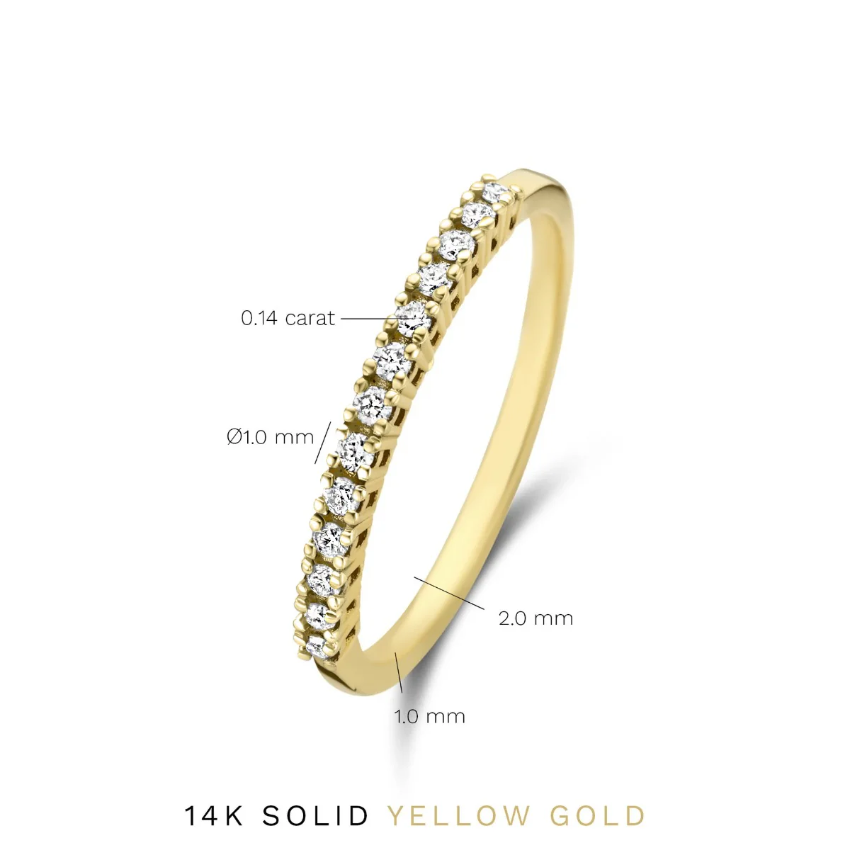 Isabel Bernard De la Paix Madeline 14 Carat Gold Ring | diamond 0.14 ct | IBD330023-54 - Image 8