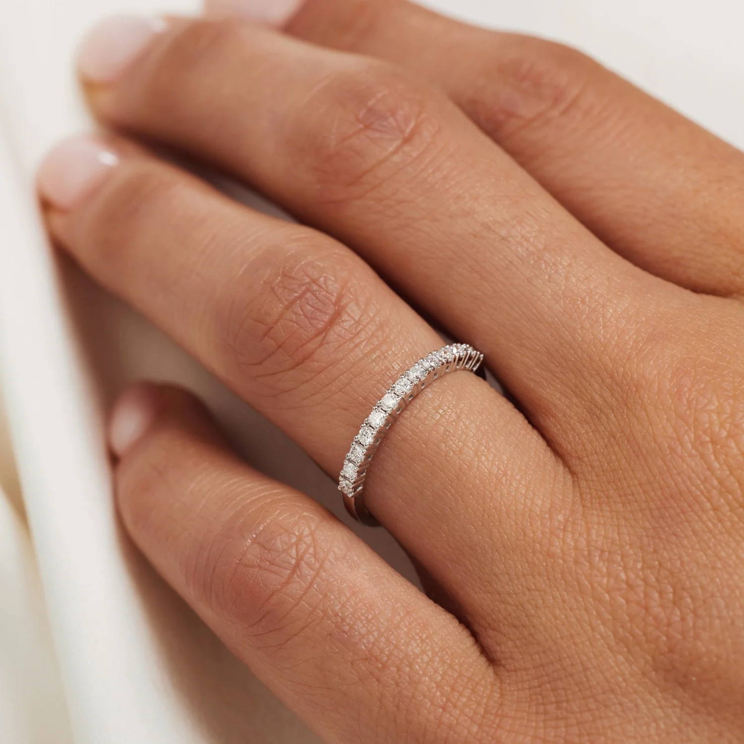 Isabel Bernard De la Paix Madeline 14 Carat Whitegold Ring | diamond 0.14 ct | IBD330021-50 - Image 2