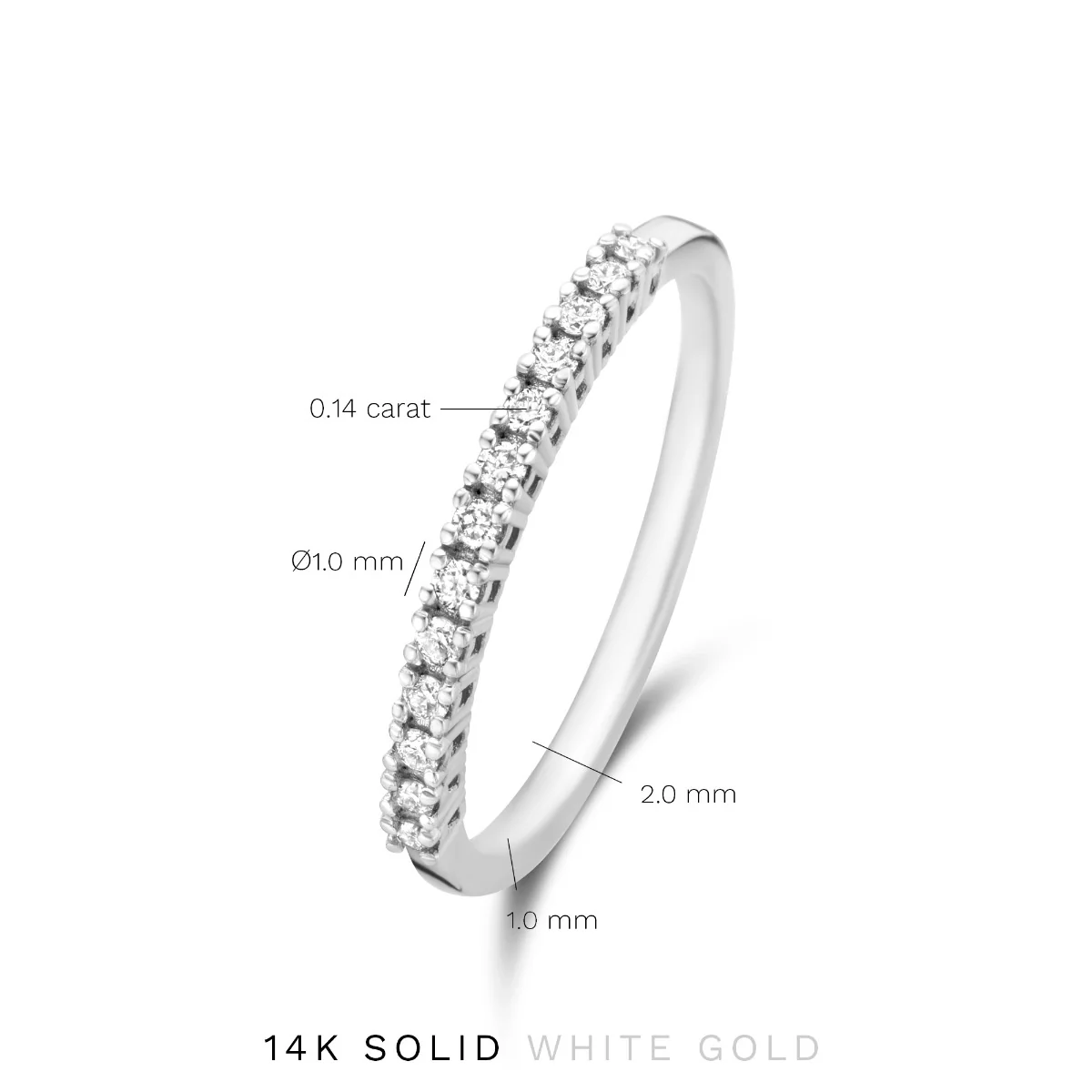 Isabel Bernard De la Paix Madeline 14 Carat Whitegold Ring | diamond 0.14 ct | IBD330021-50 - Image 7