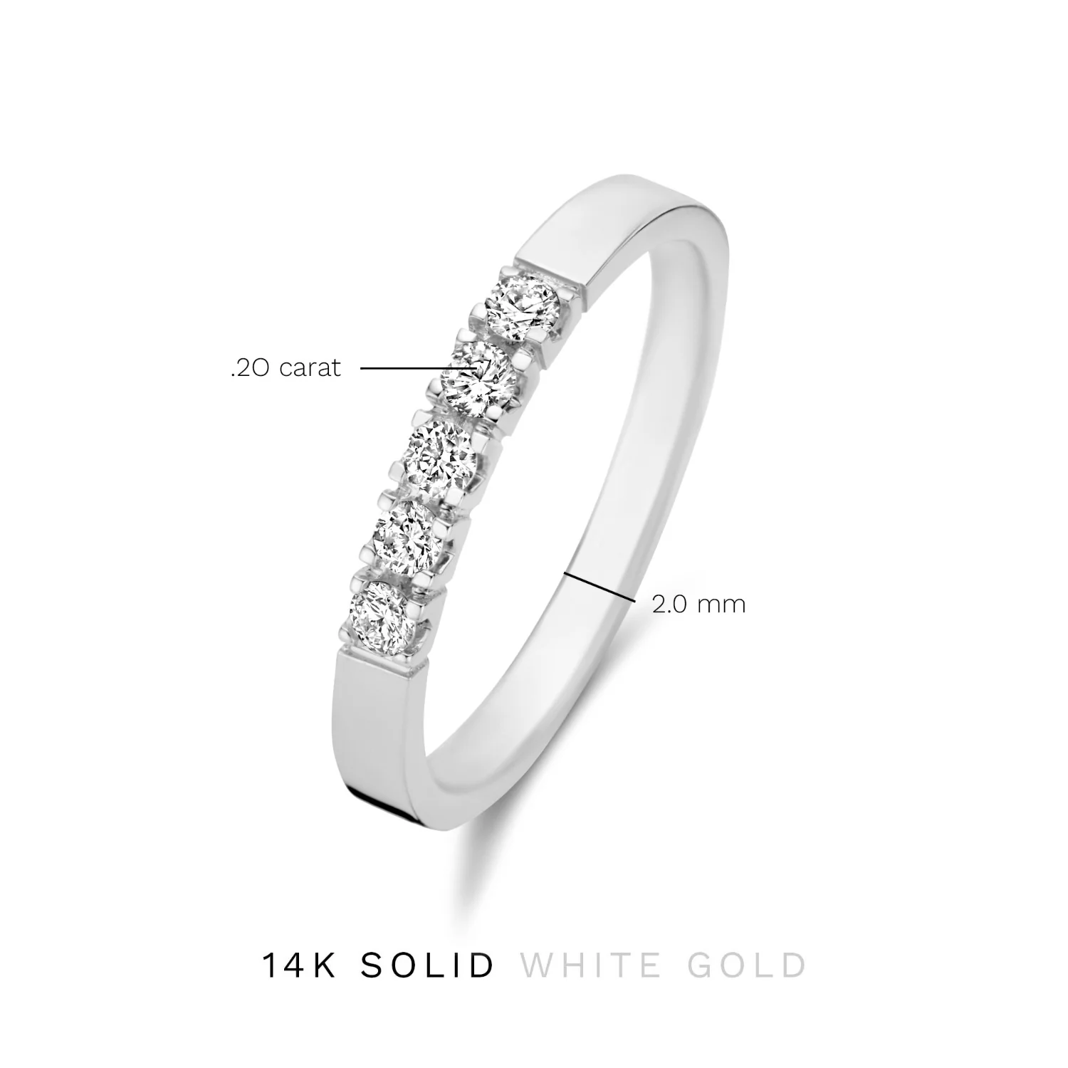 Isabel Bernard De la Paix Madeline 14 Carat Whitegold Ring | diamond 0.20 ct | IBD330019-48 - Image 8
