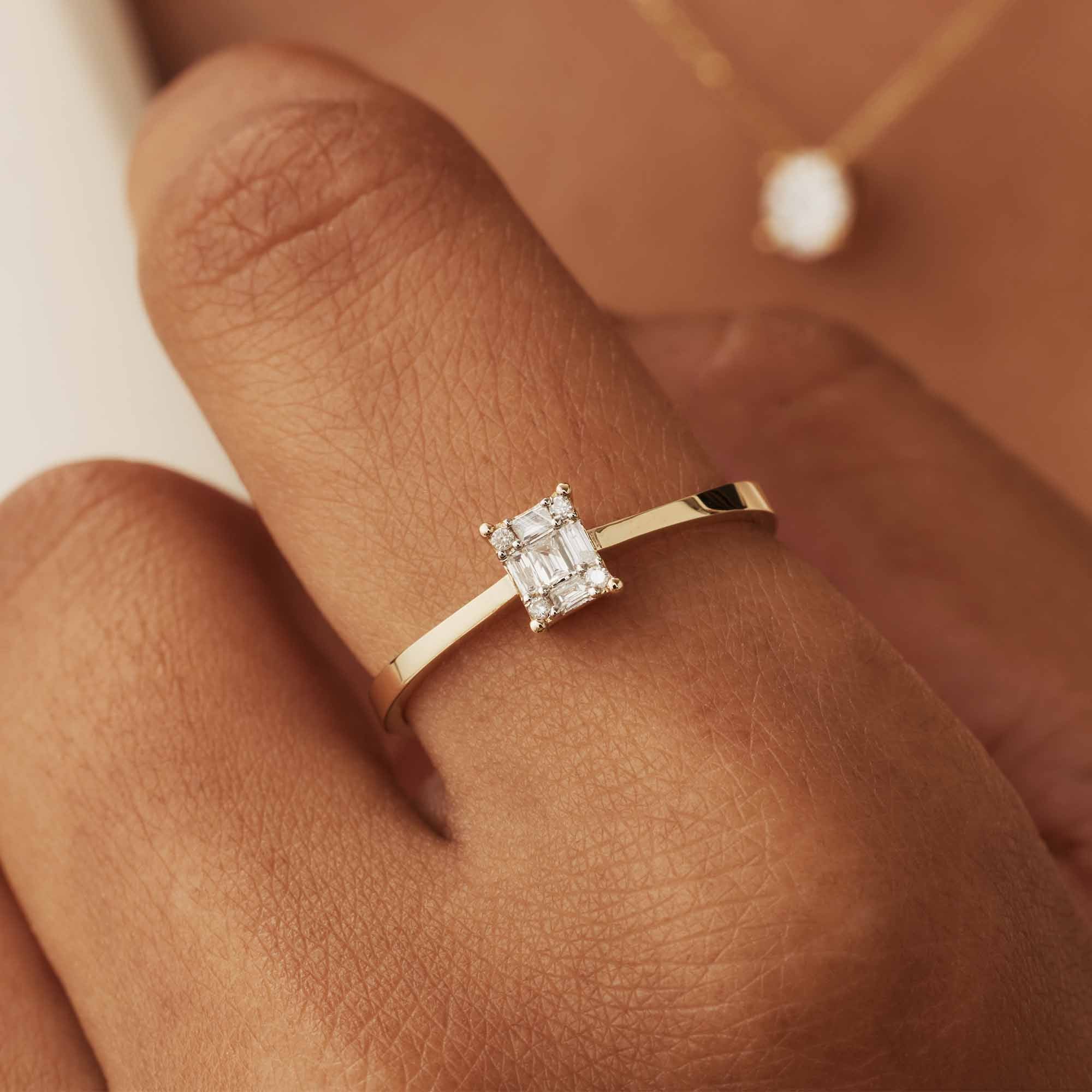 Isabel Bernard De la Paix Maxime 14 Carat Gold Ring | diamond 0.10 ct | IBD330022-60 - Image 3