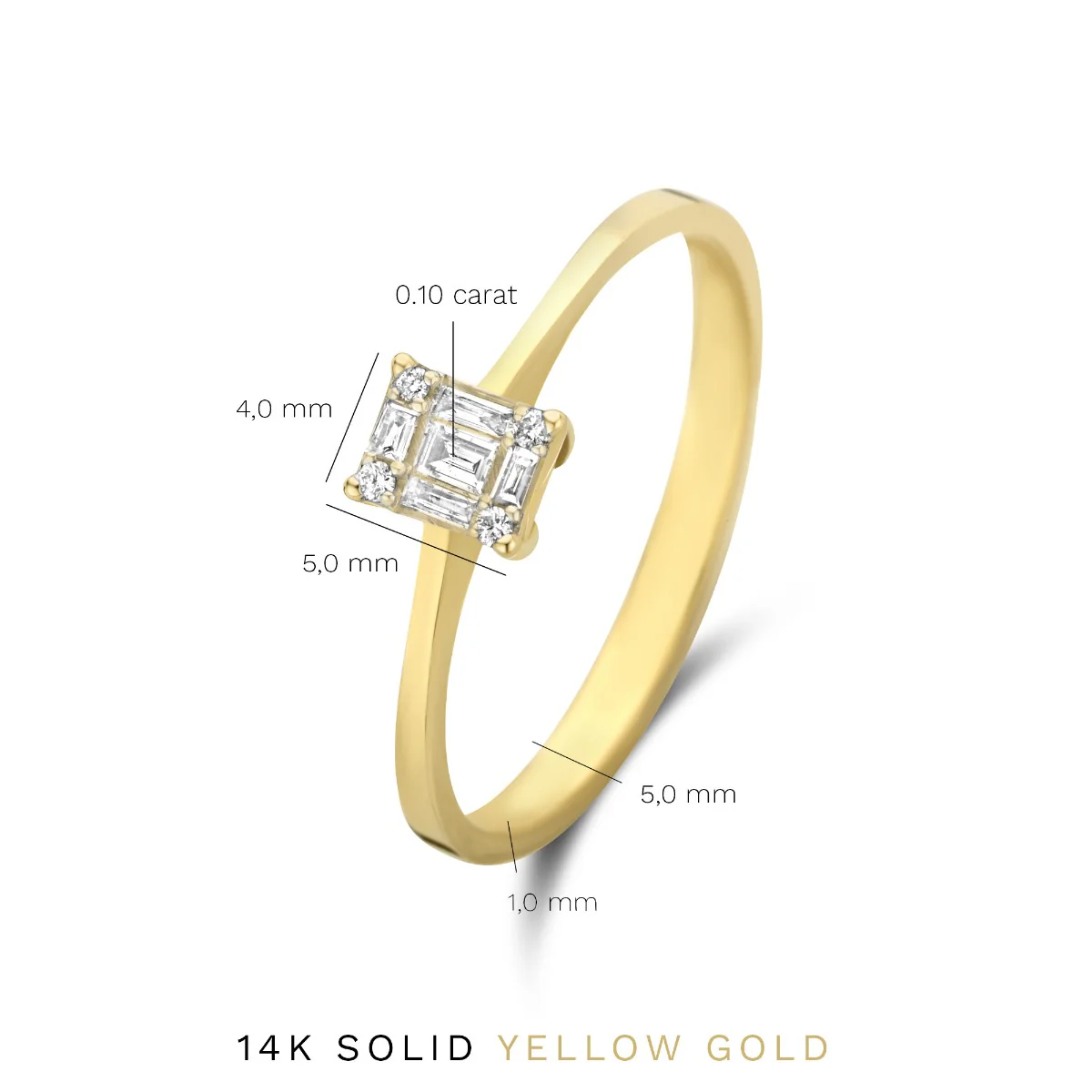 Isabel Bernard De la Paix Maxime 14 Carat Gold Ring | diamond 0.10 ct | IBD330022-60 - Image 7
