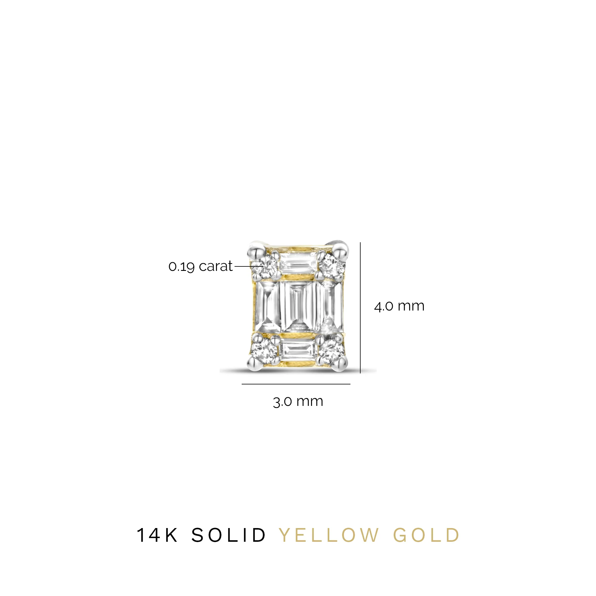 Isabel Bernard De la Paix Maxime 14 Carat Golden Ear Studs | diamond 0.19 ct | IBD360020 - Image 7