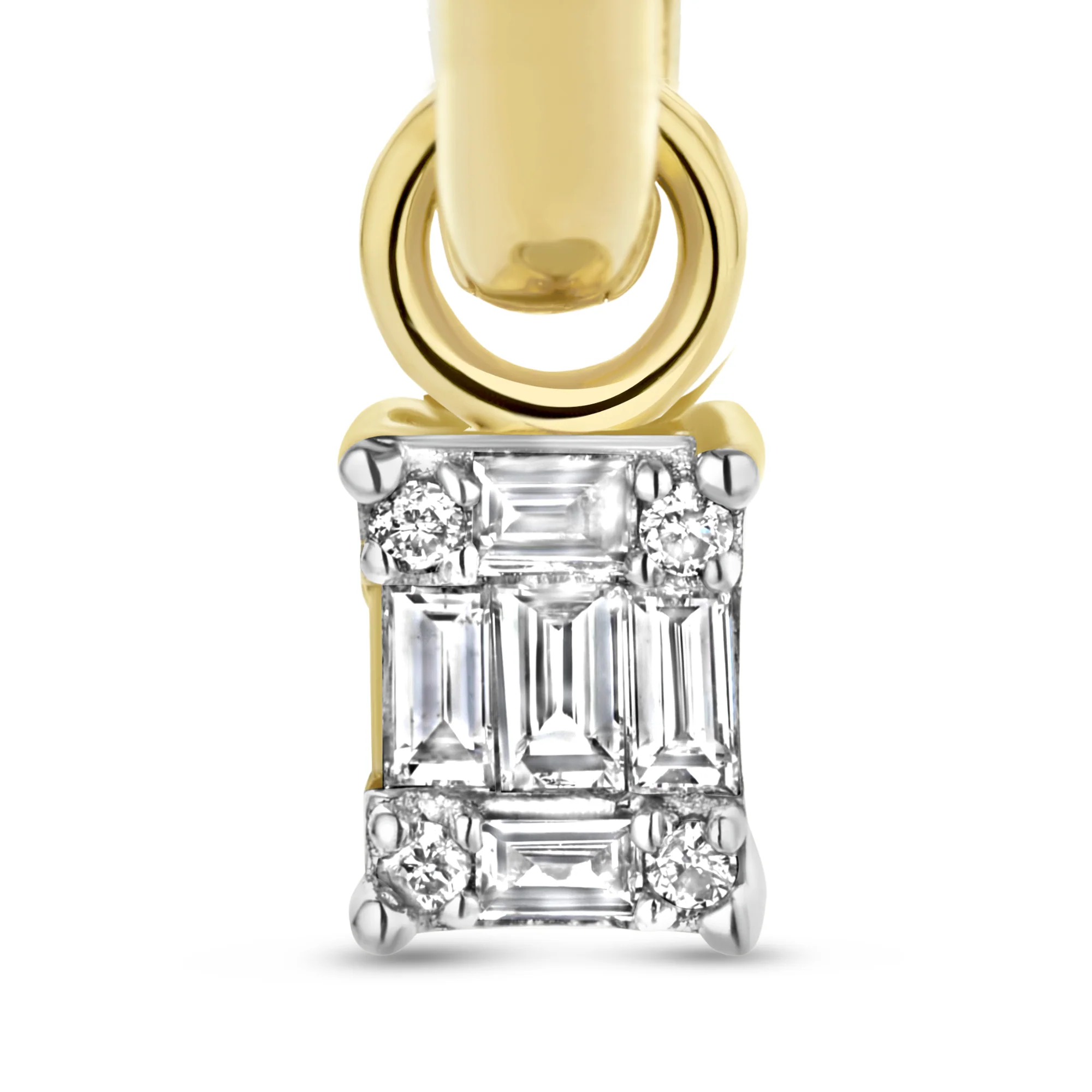 Isabel Bernard De la Paix Maxime 14 Carat Golden Hoop Earrings | diamond 0.18 ct | IBD360019 - Image 6