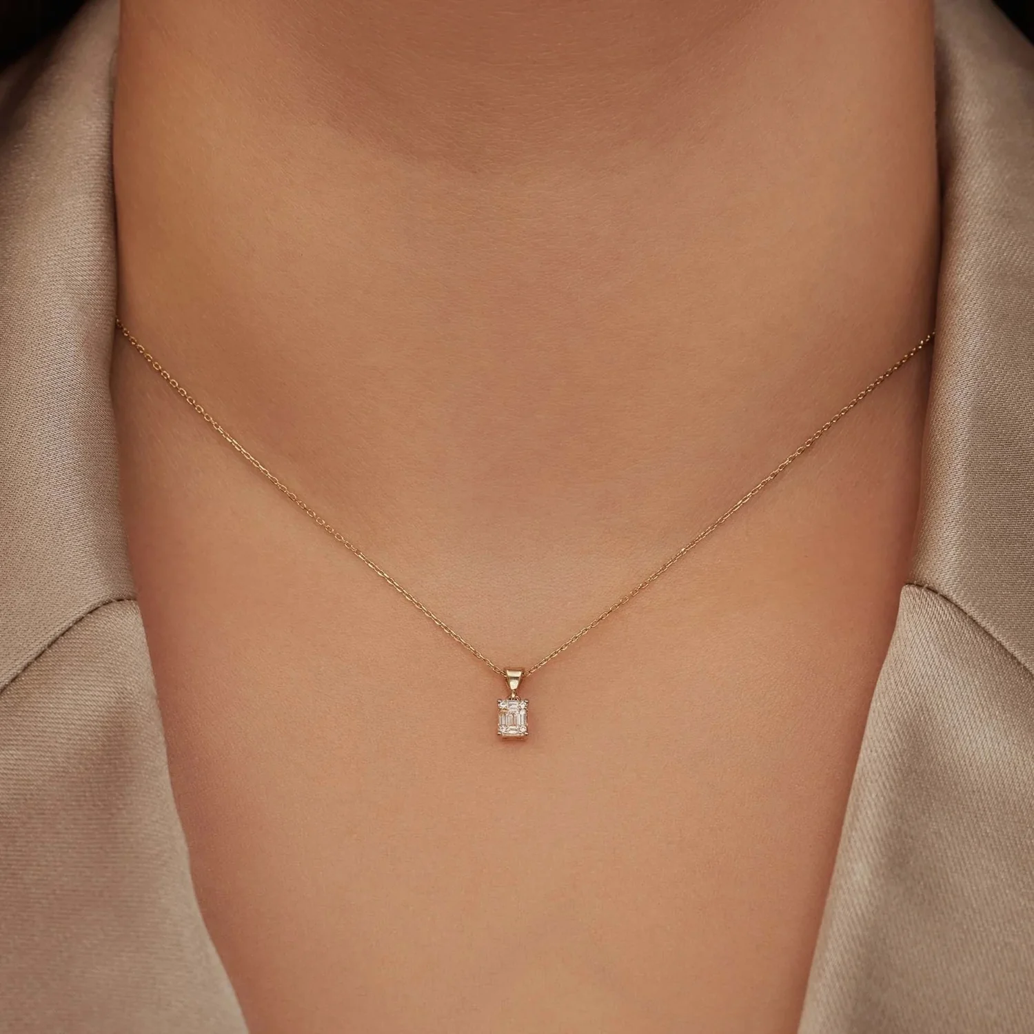 Isabel Bernard De la Paix Maxime 14 Carat Golden Necklace | diamond 0.11 ct | IBD350017 - Image 2