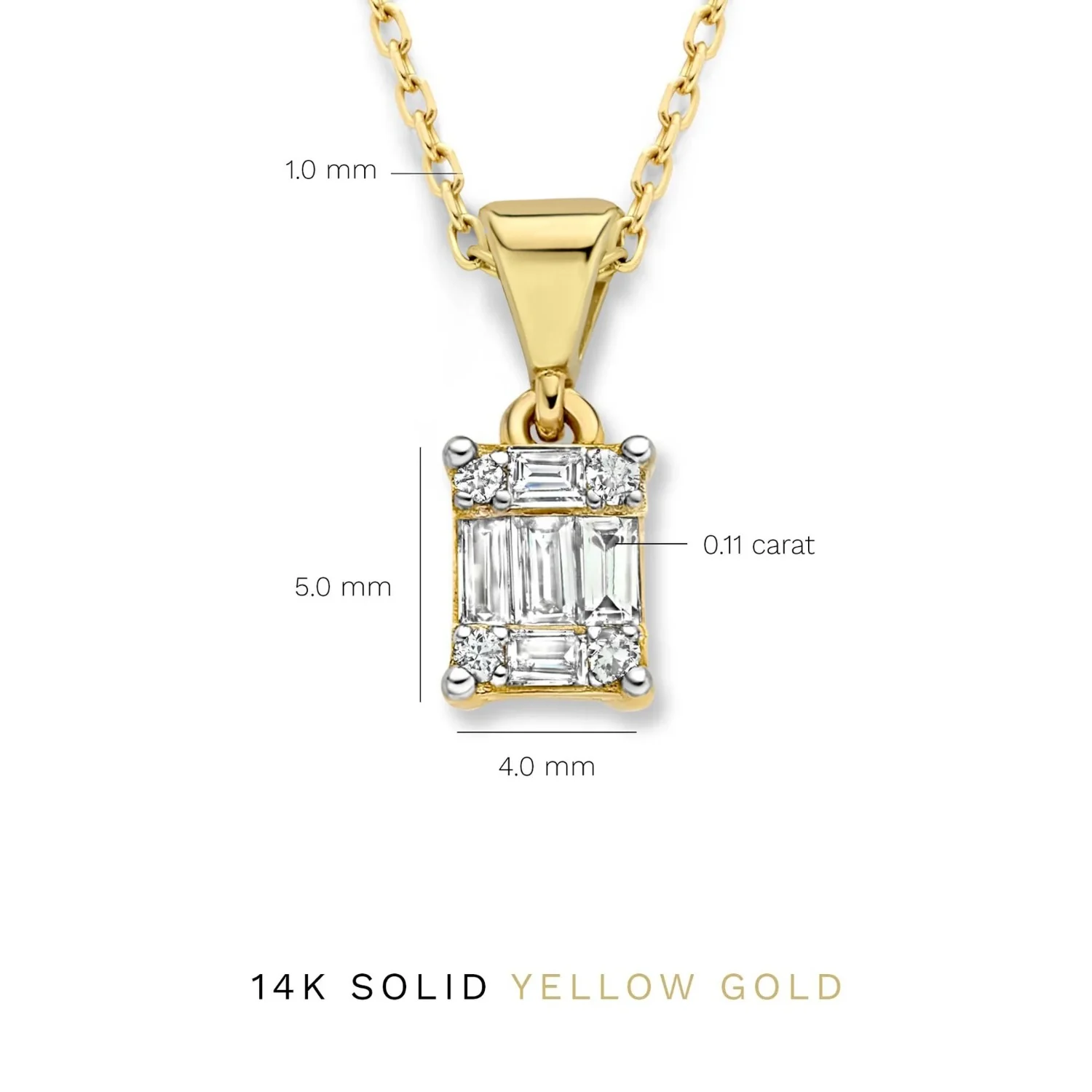 Isabel Bernard De la Paix Maxime 14 Carat Golden Necklace | diamond 0.11 ct | IBD350017 - Image 9