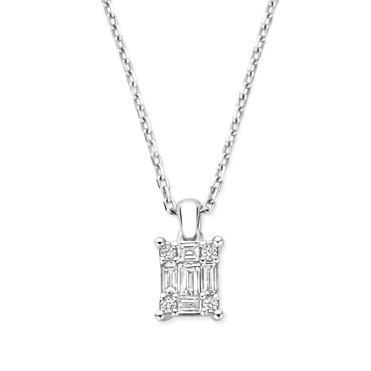 Isabel Bernard De la Paix Maxime 14 karat whitegold necklace with diamond 0.13 carat IBD350023 - Image 5