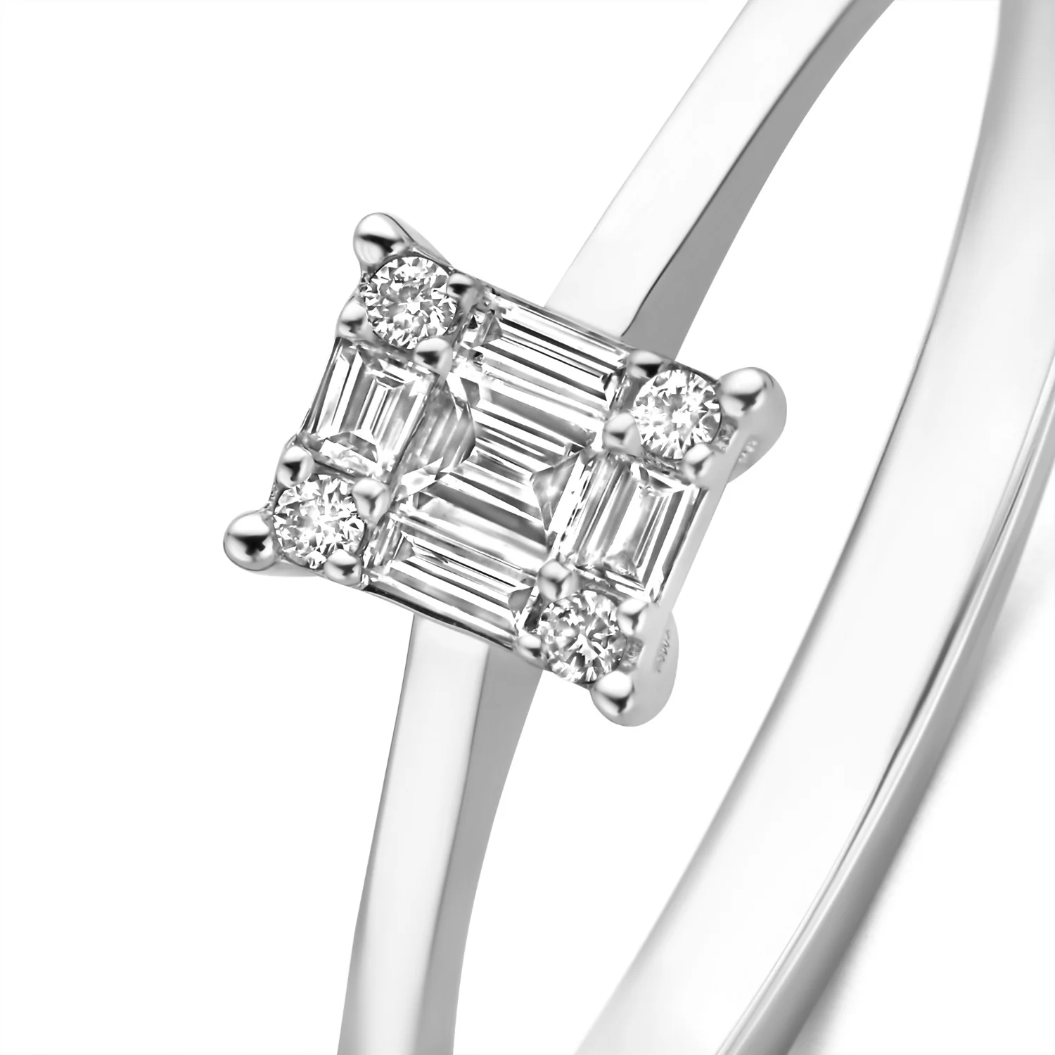 Isabel Bernard De la Paix Maxime 14 karat whitegold ring with diamond 0.13 carat IBD330042-54 - Image 7