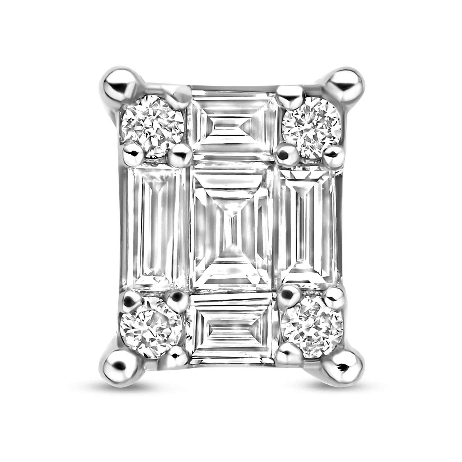 Isabel Bernard De la Paix Maxime 14 karat whitegold stud ear studs with diamond 0.22 carat IBD360031 - Image 4