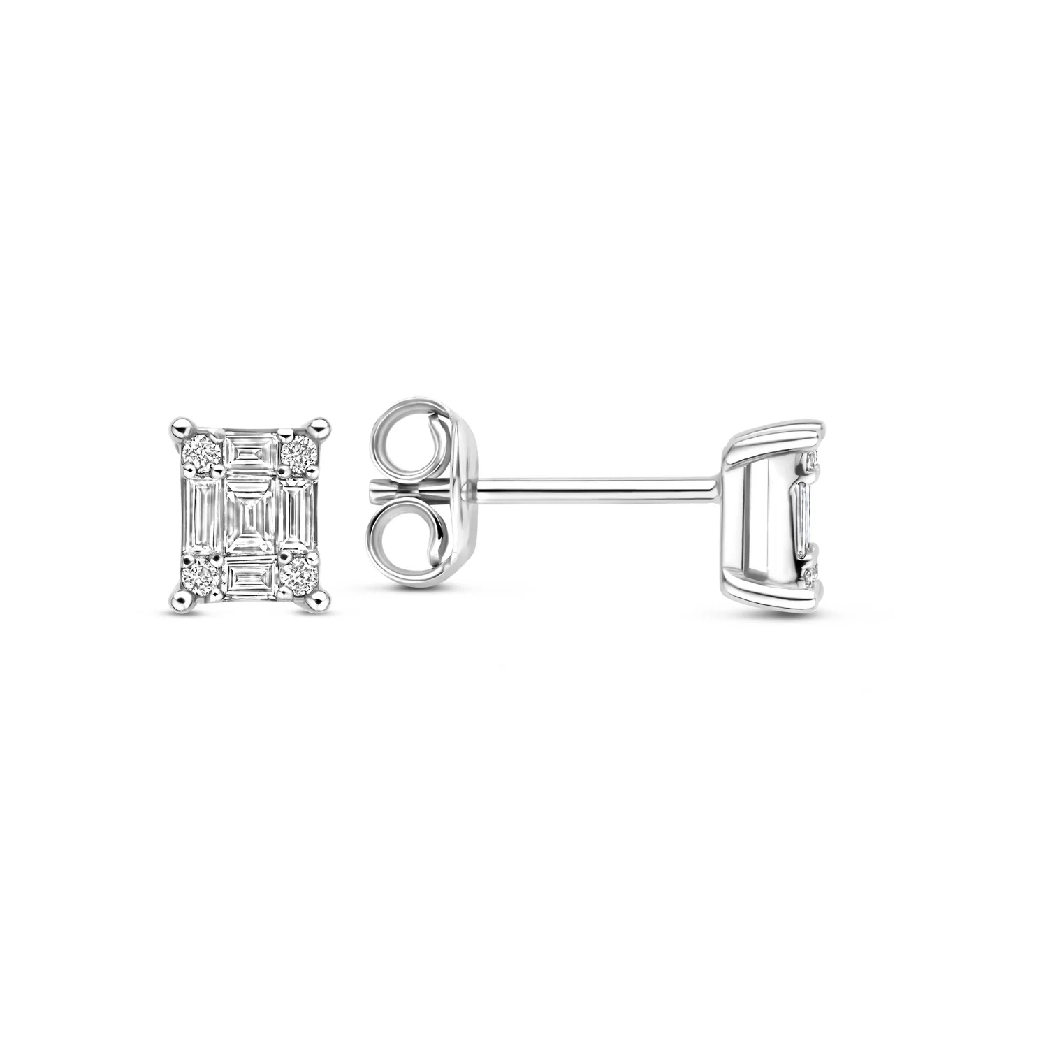 Isabel Bernard De la Paix Maxime 14 karat whitegold stud ear studs with diamond 0.22 carat IBD360031 - Image 5