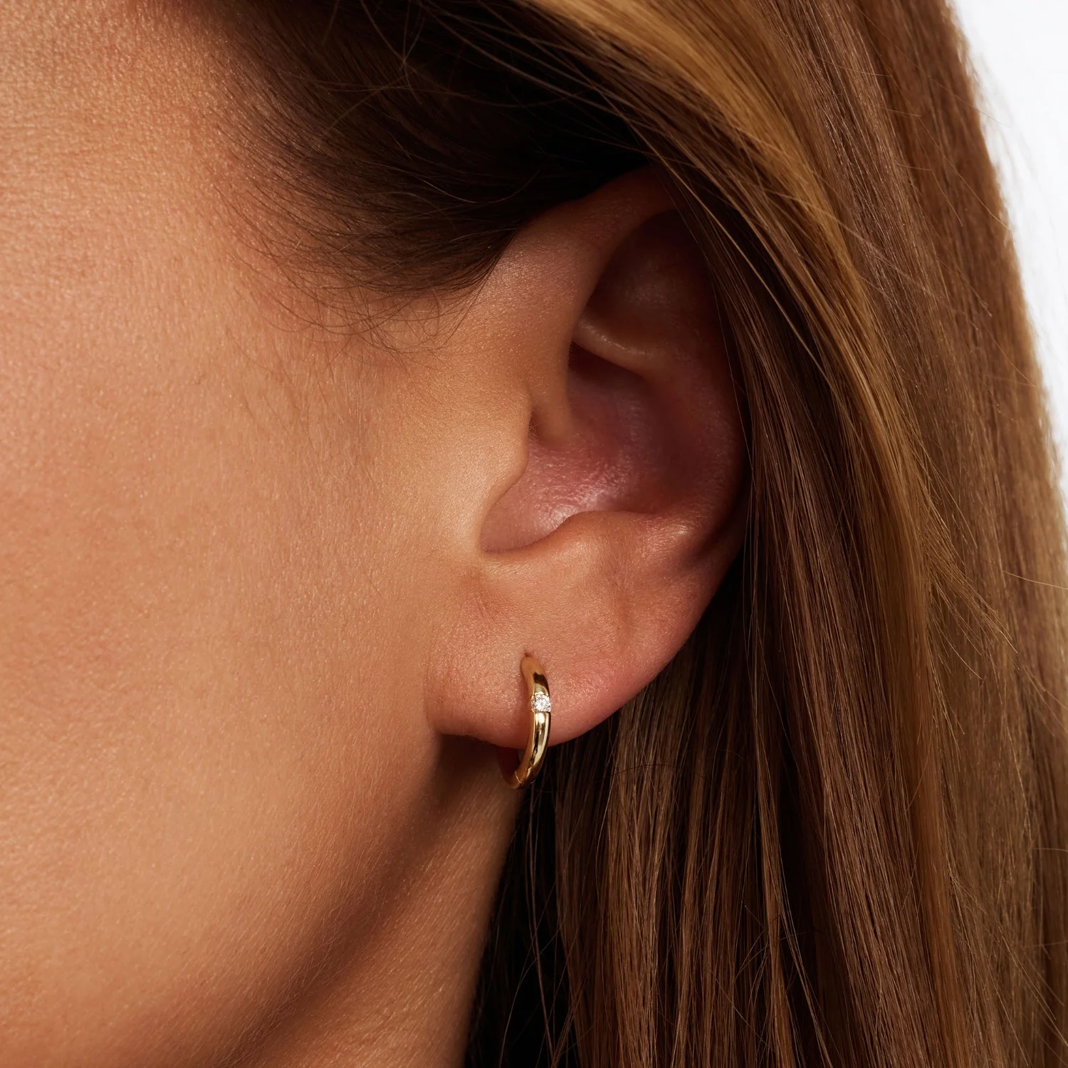 Isabel Bernard De la Paix Mia 14 Karat gold earring with diamond 0.06 carat IBD360037 - Image 3