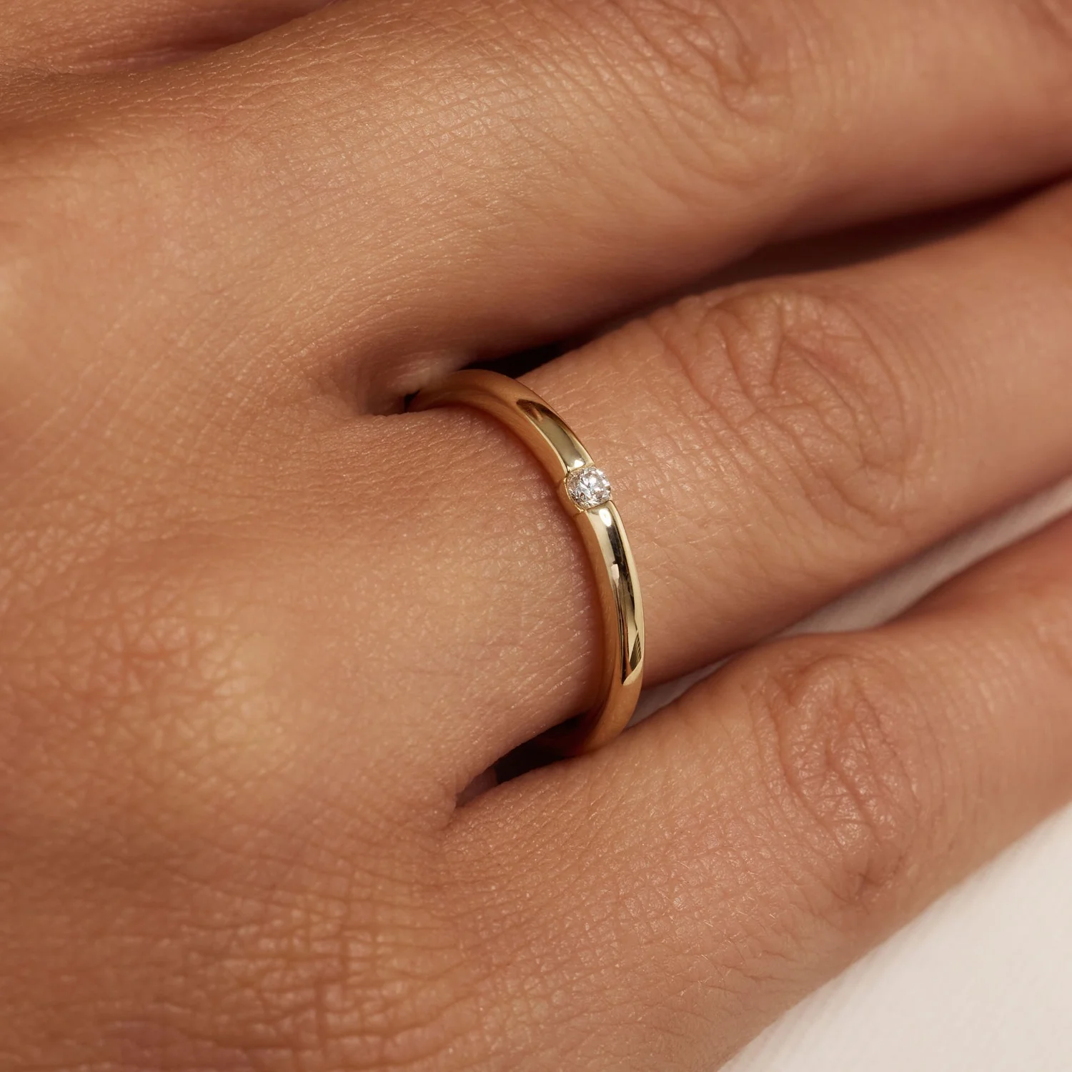 Isabel Bernard De la Paix Mia 14 karat gold ring with diamond 0.05 carat IBD330046-56 - Image 2