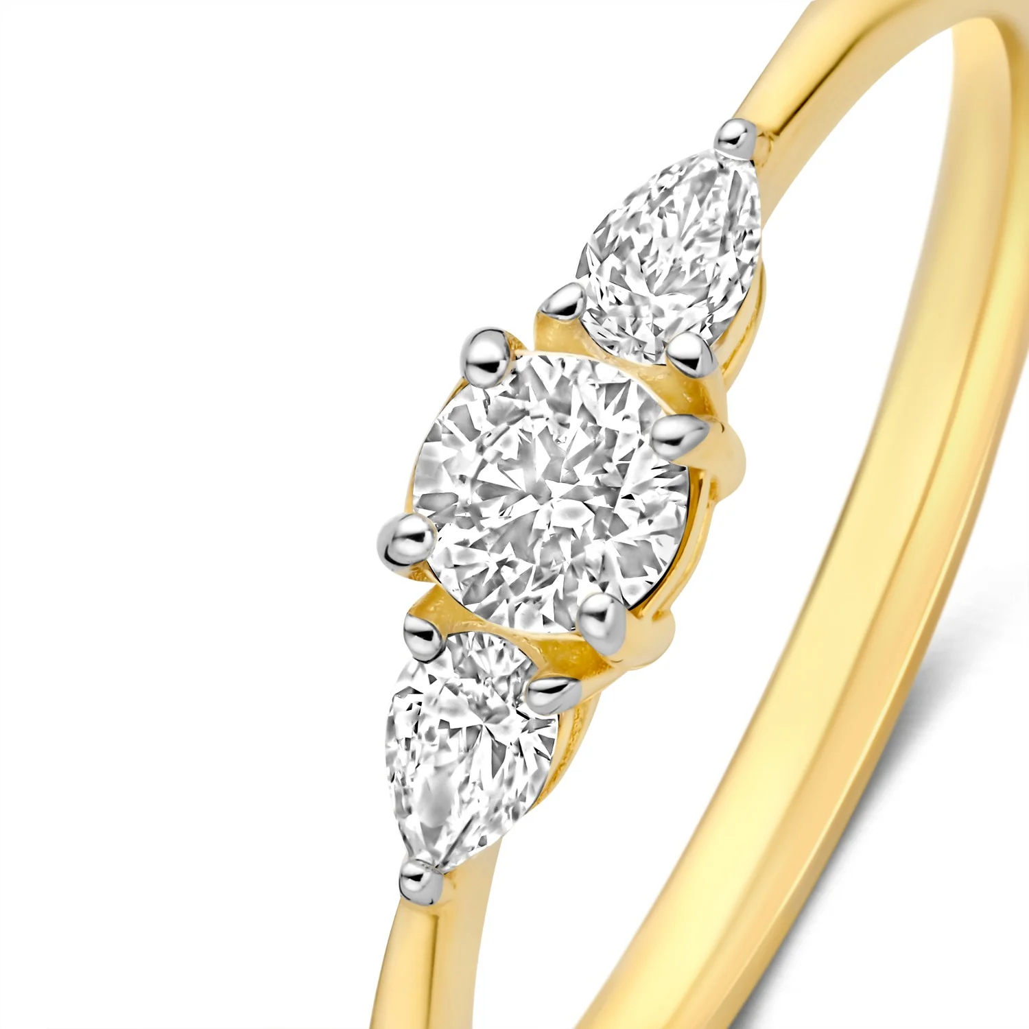 Isabel Bernard De la Paix Nancy 14 karat gold ring with diamond 0.32 carat IBD330041-60 - Image 5