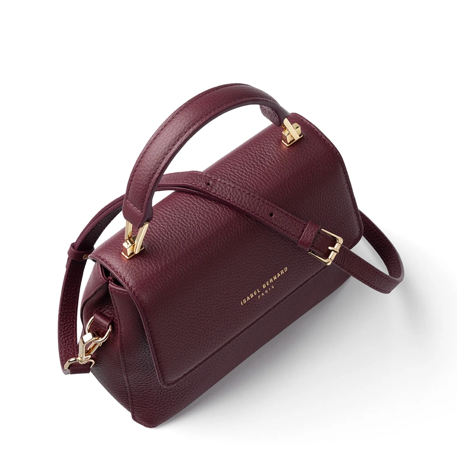 Isabel Bernard Femme Forte Heline Bordeaux Calfskin Leather Handbag IB21121 - Image 10