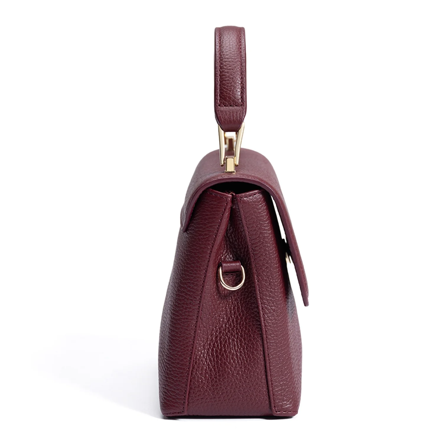Isabel Bernard Femme Forte Heline Bordeaux Calfskin Leather Handbag IB21121 - Image 4