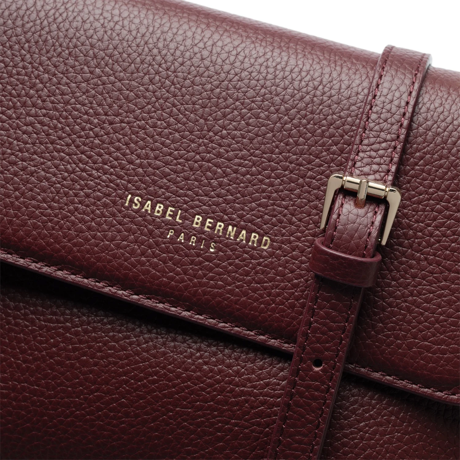 Isabel Bernard Femme Forte Heline Bordeaux Calfskin Leather Handbag IB21121 - Image 8