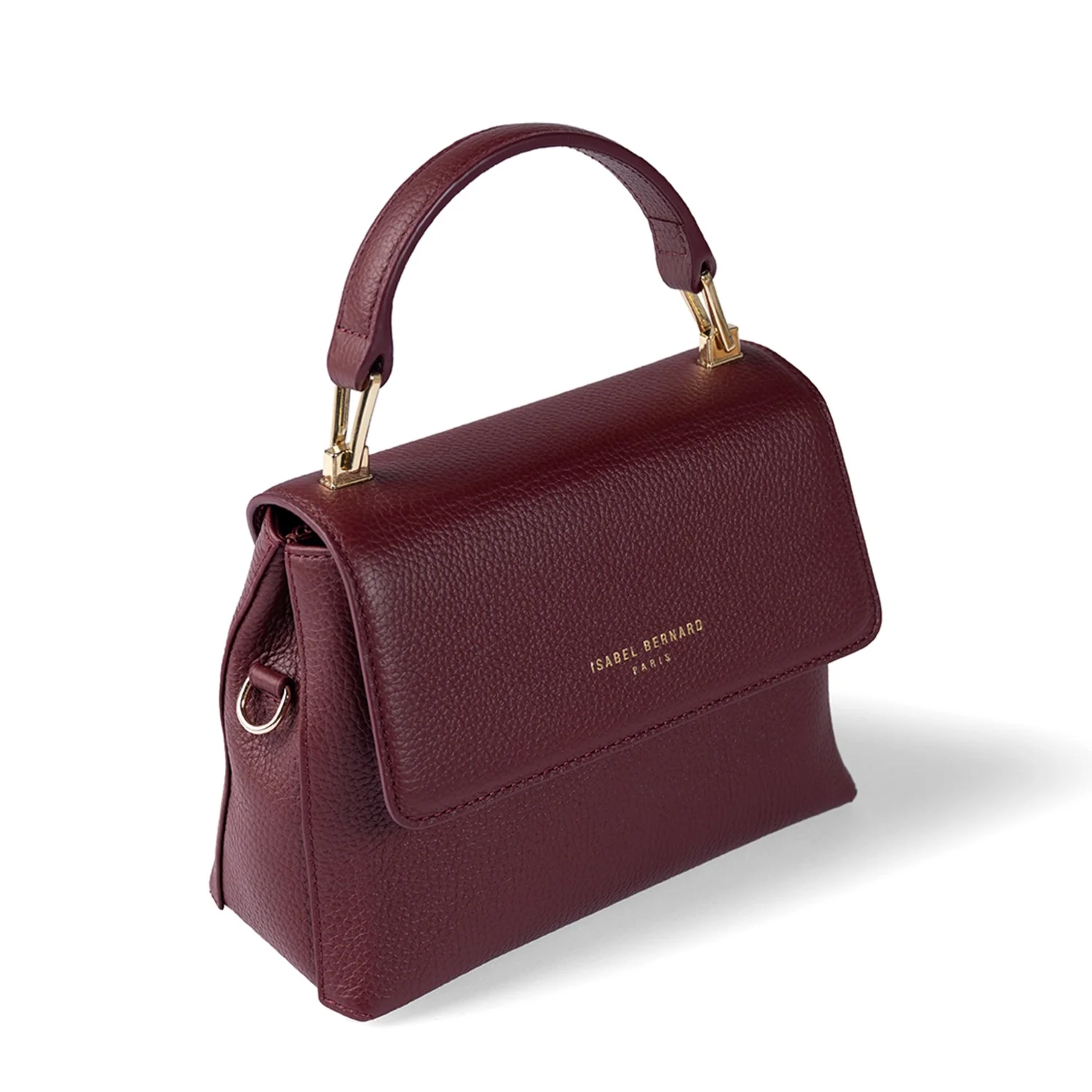 Isabel Bernard Femme Forte Heline Bordeaux Calfskin Leather Handbag IB21121 - Image 9