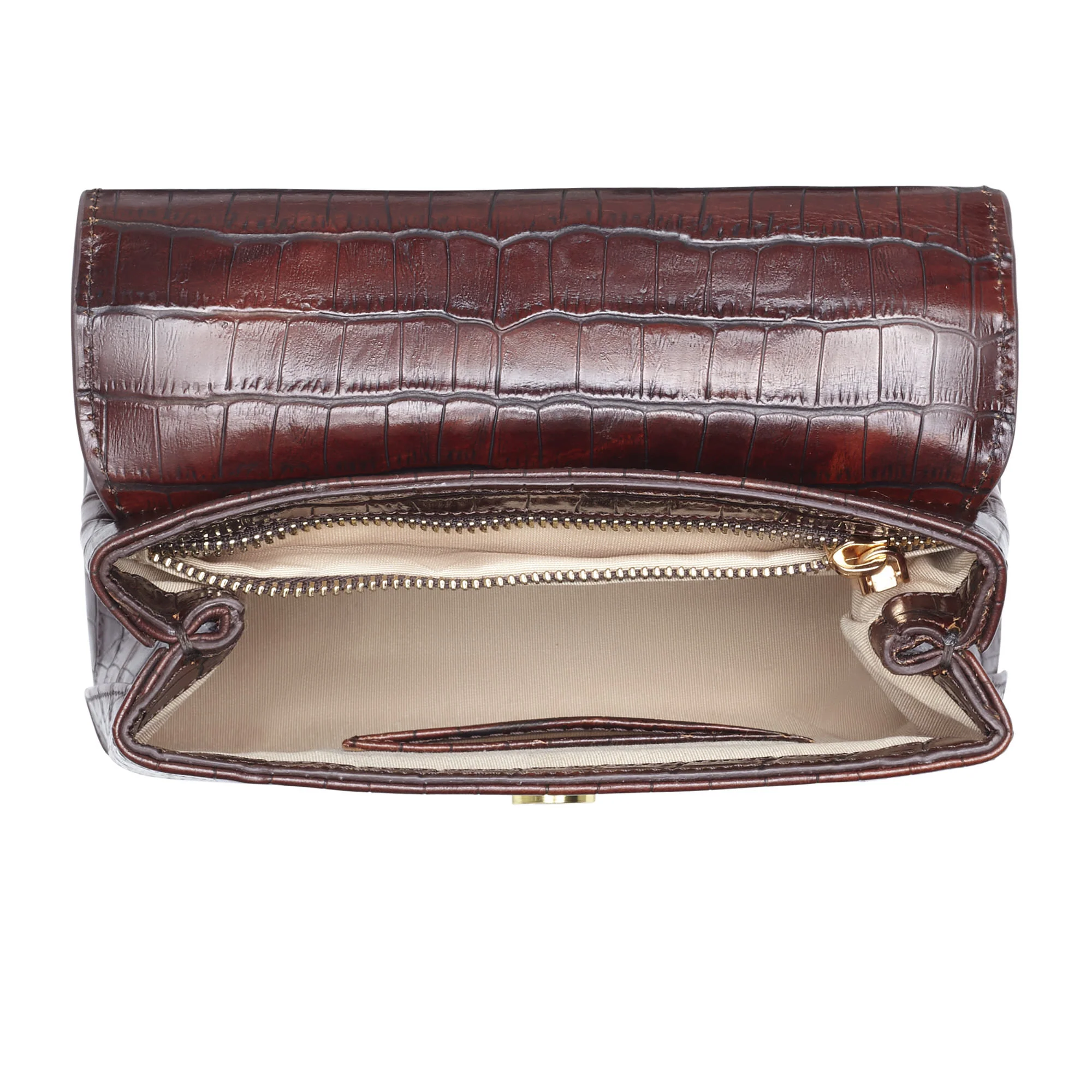 Isabel Bernard Femme Forte Heline Croco Brown Handbag IB21013 - Image 8
