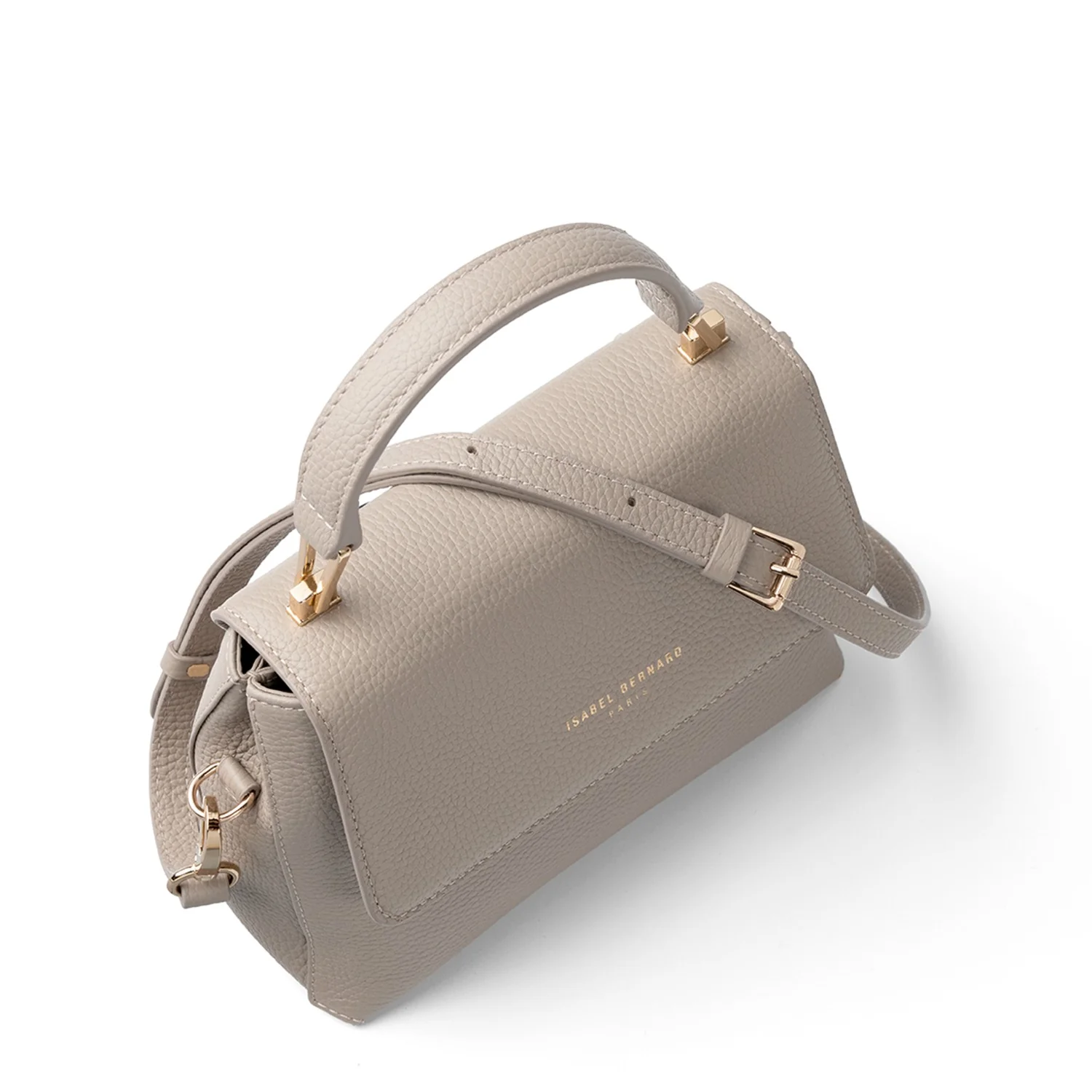 Isabel Bernard Femme Forte Heline Taupe Leather Handbag made of Calfskin IB21039 - Image 10