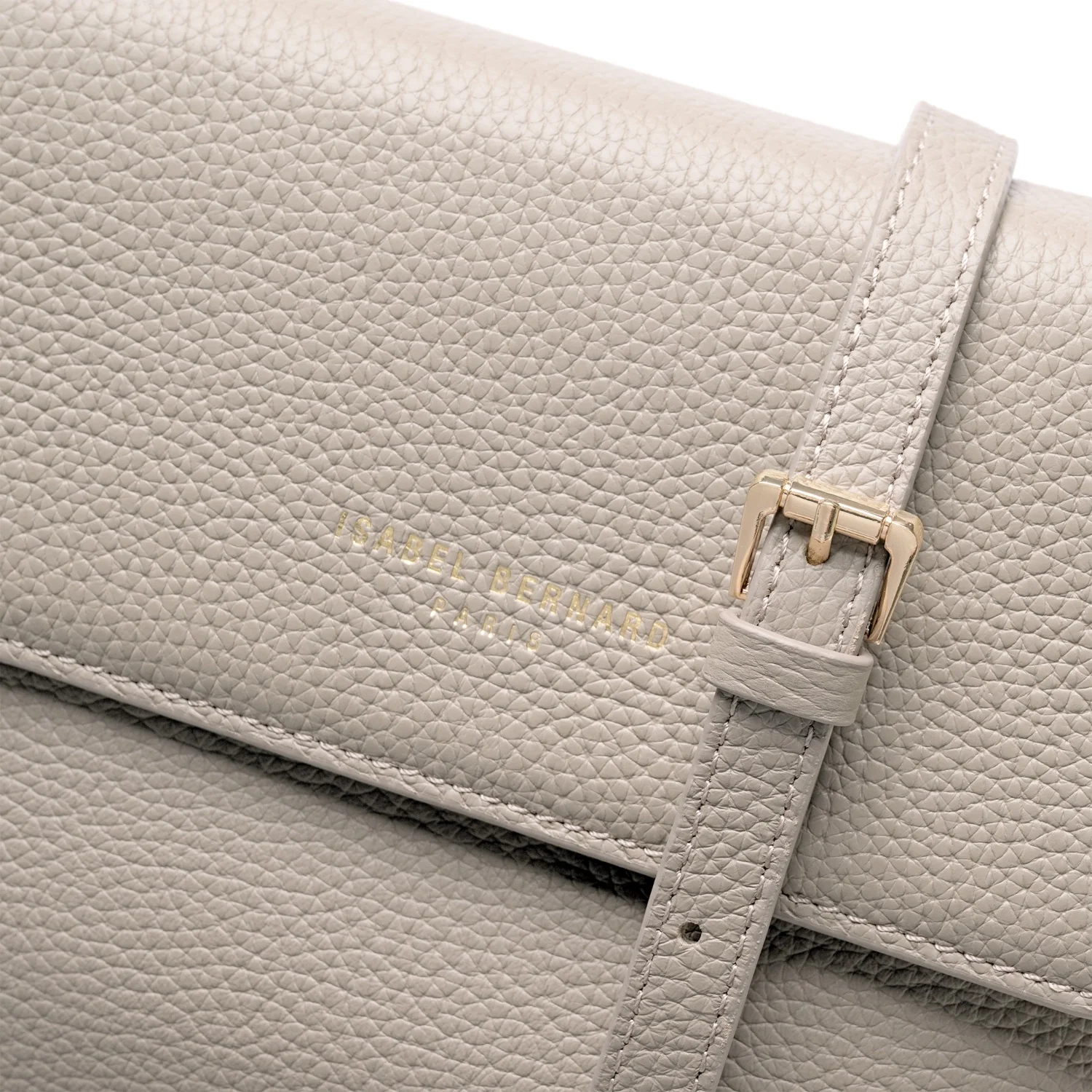 Isabel Bernard Femme Forte Heline Taupe Leather Handbag made of Calfskin IB21039 - Image 8