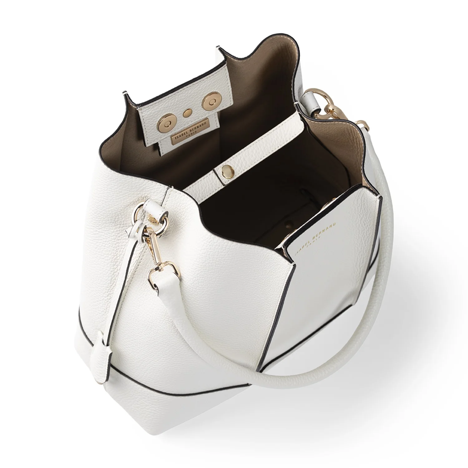 Isabel Bernard Femme Forte Macie Crème Calfskin Shoulder Bag IB25074-070 - Image 10