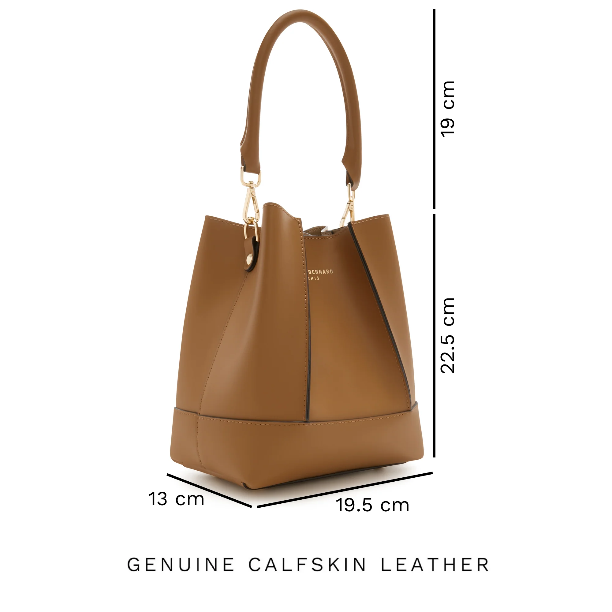 Isabel Bernard Femme Forte Minette Camel Calfskin Handbag IB21114-334 - Image 10