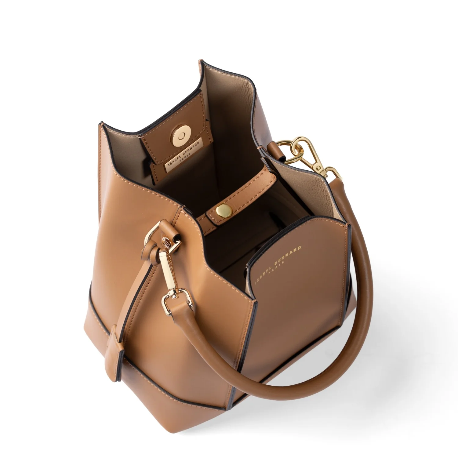 Isabel Bernard Femme Forte Minette Camel Calfskin Handbag IB21114-334 - Image 9