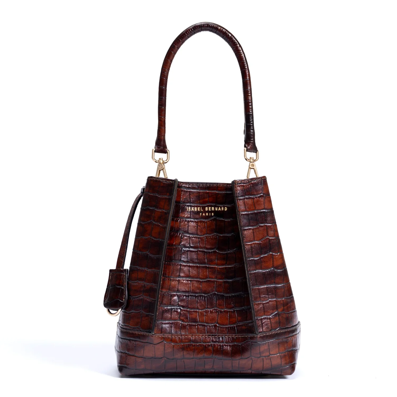 Isabel Bernard Femme Forte Minette Croco Brown Calfskin Leather Handbag IB21114-230 - Image 2