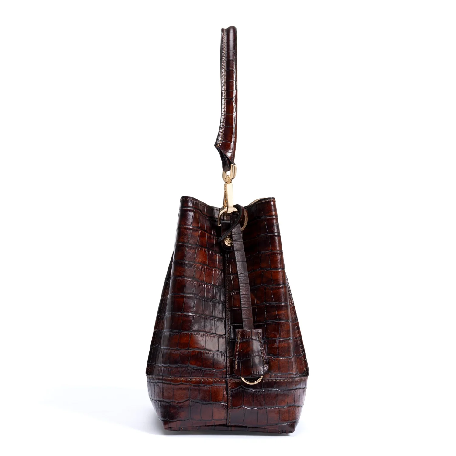 Isabel Bernard Femme Forte Minette Croco Brown Calfskin Leather Handbag IB21114-230 - Image 5