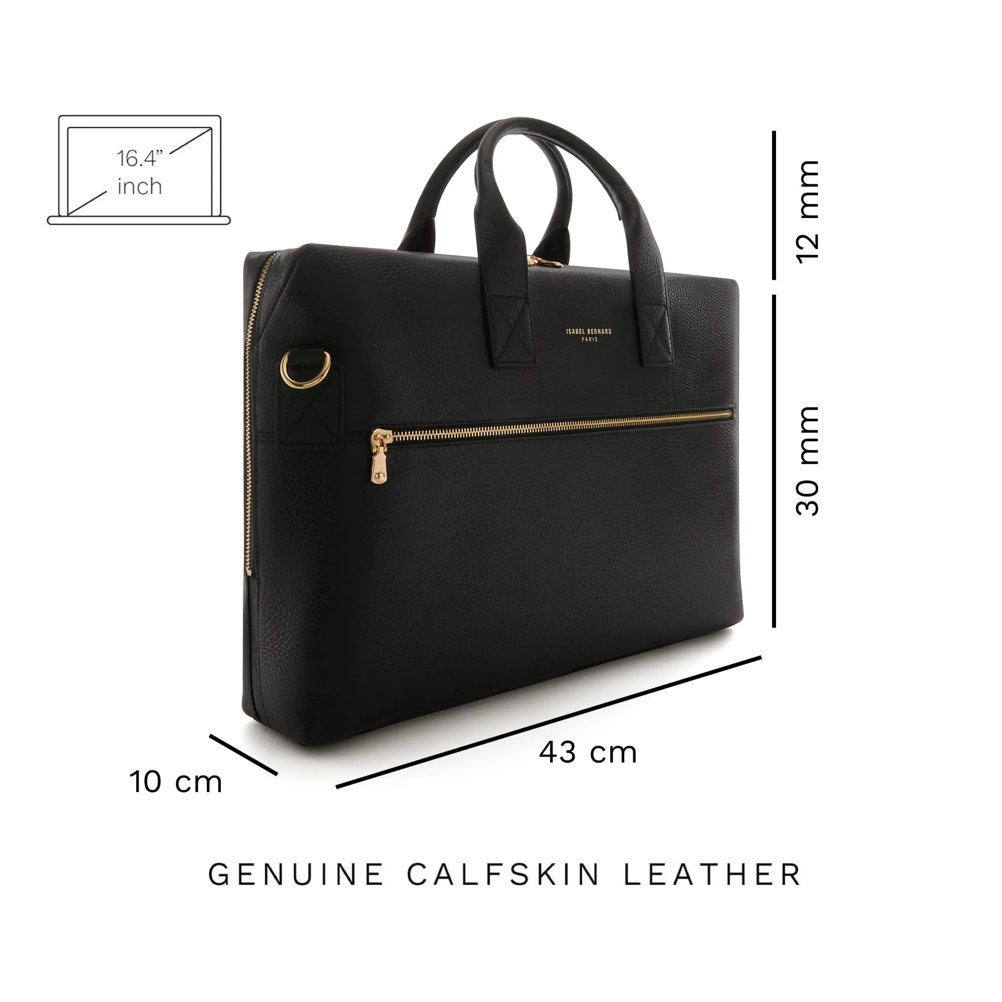 Isabel Bernard Honoré Anique Black Calfskin Handbag IB25071 - Image 7