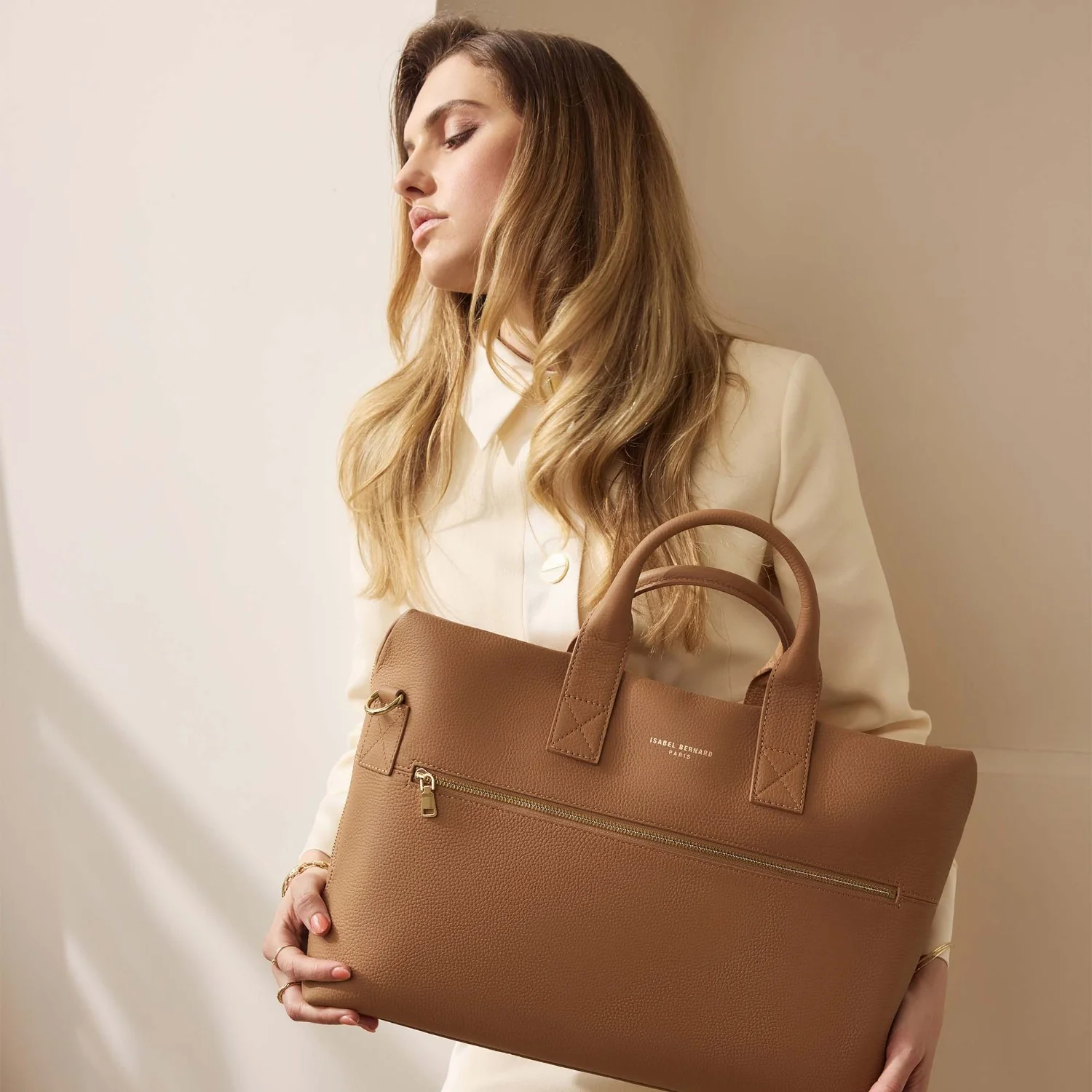 Isabel Bernard Honoré Anique Camel Calfskin Handbag IB25062 - Image 2