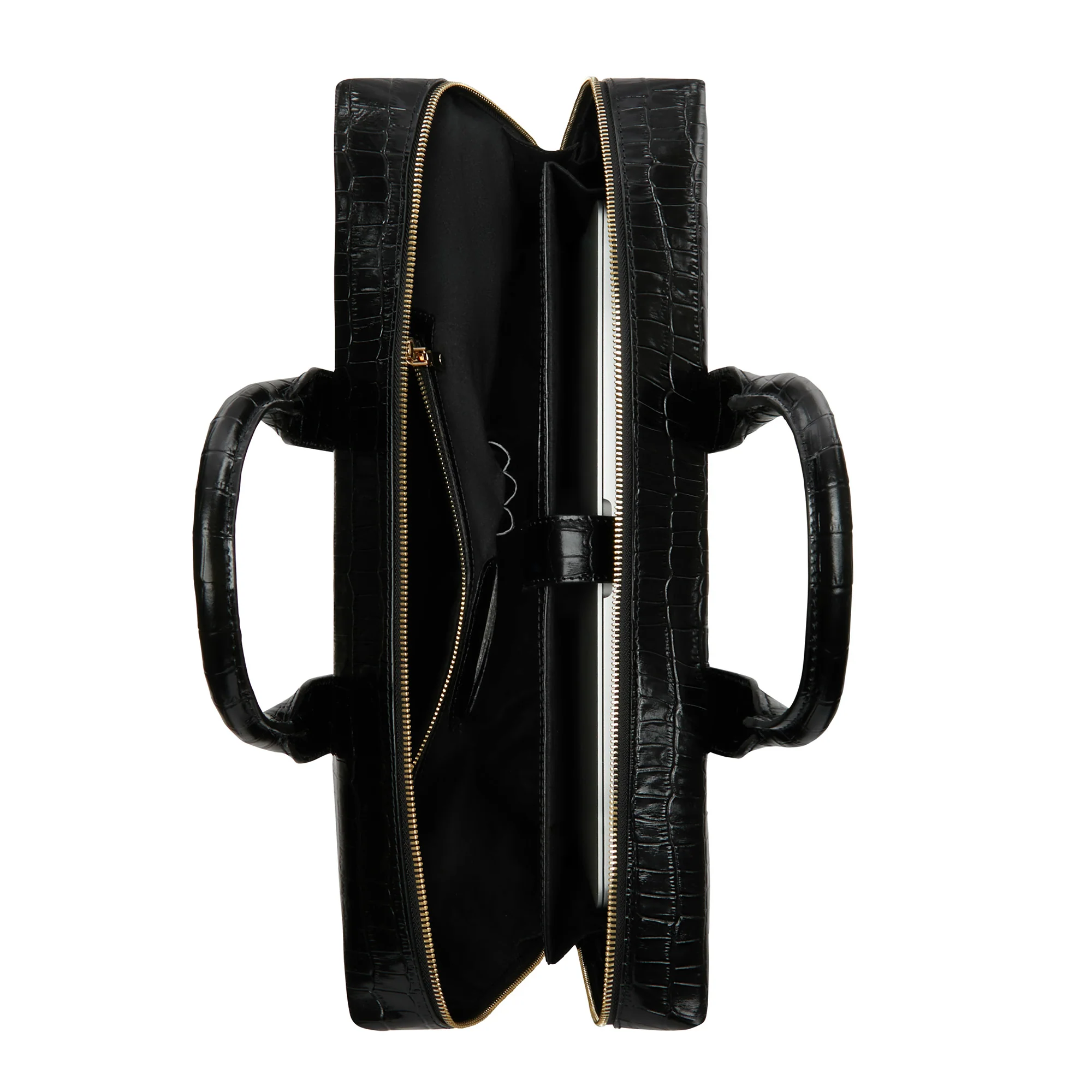 Isabel Bernard Honoré Anique Croco Black Calfskin Handbag IB25072 - Image 6