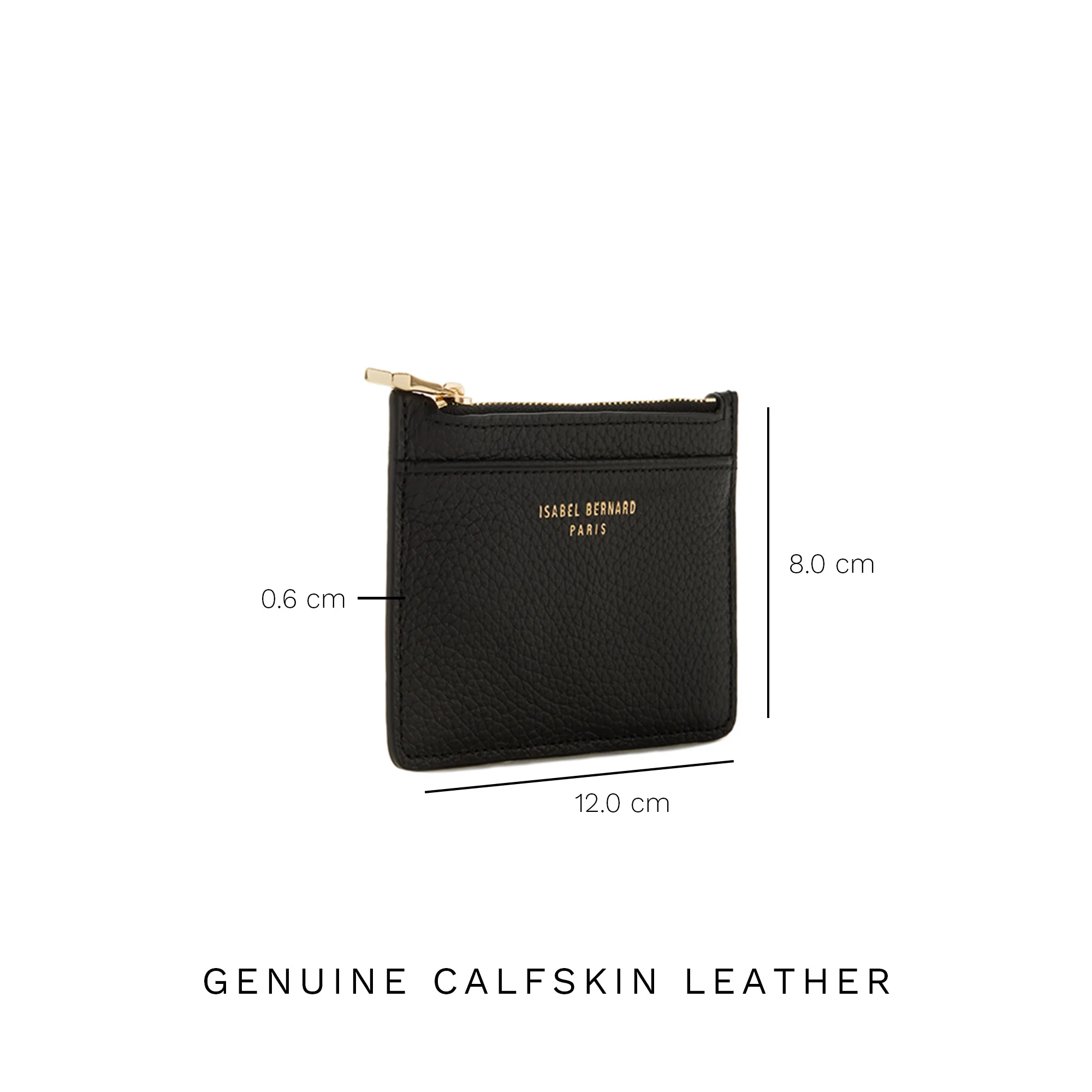 Isabel Bernard Honoré Aveline Black Leather Card Holder made of Calfskin IB27016 - Image 9