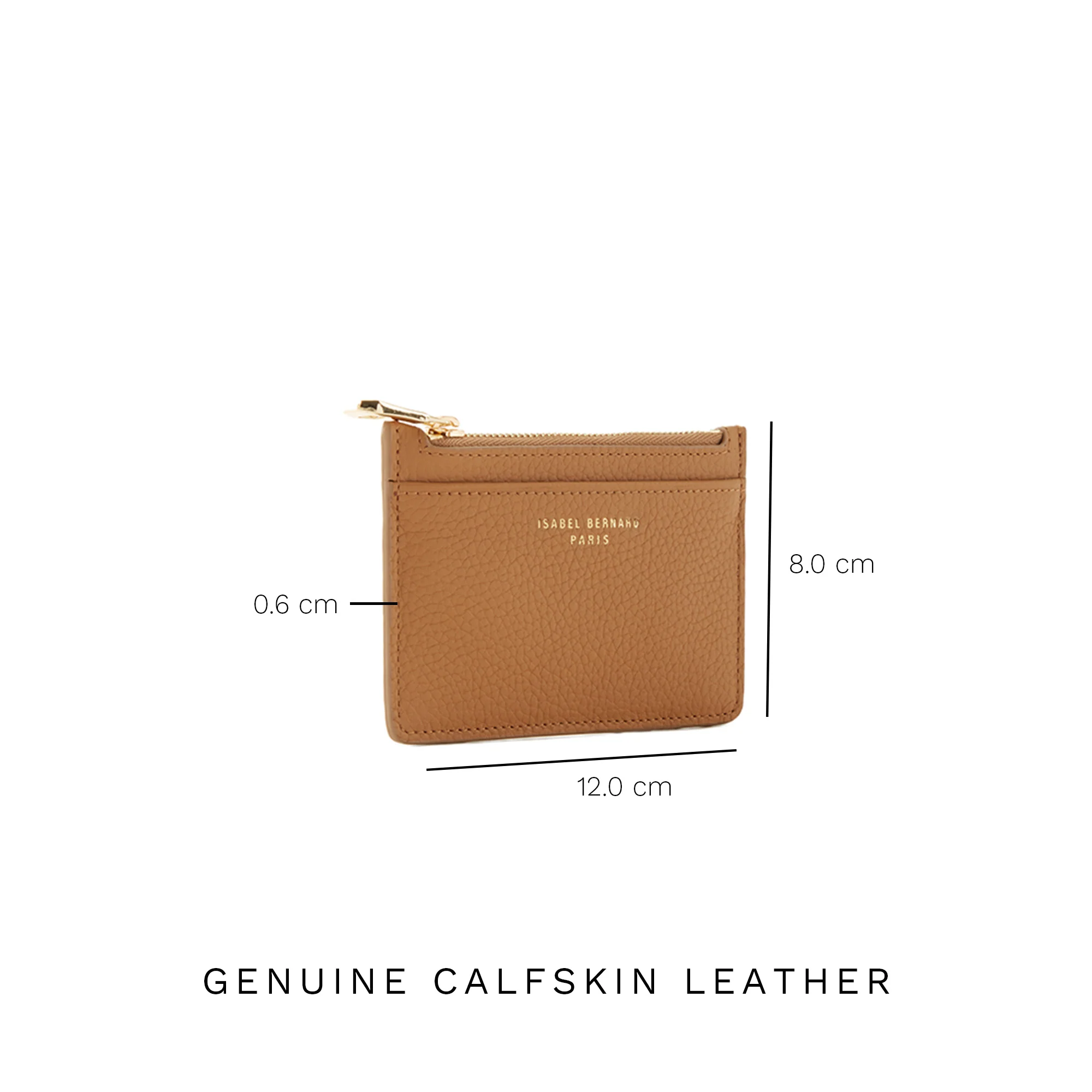 Isabel Bernard Honoré Aveline camel Leather Card Holder made of Calfskin IB27020 - Image 9