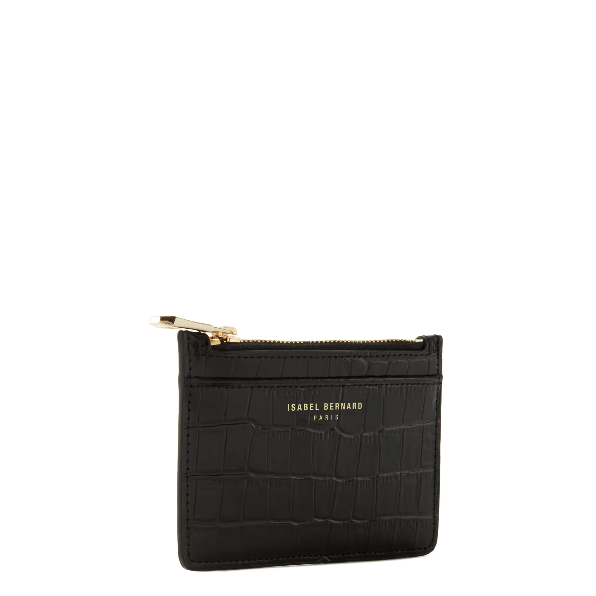 Isabel Bernard Honoré Aveline croco Black Leather Card Holder made of Calfskin IB27018 - Image 5