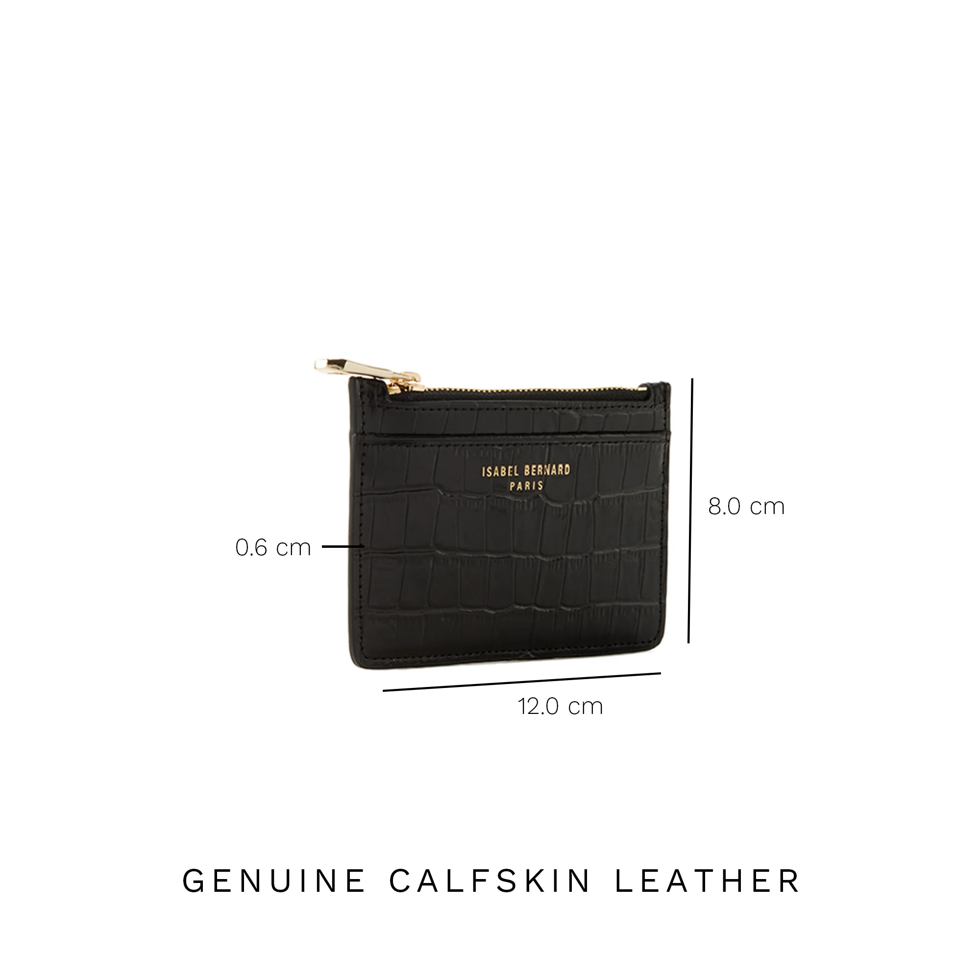 Isabel Bernard Honoré Aveline croco Black Leather Card Holder made of Calfskin IB27018 - Image 9