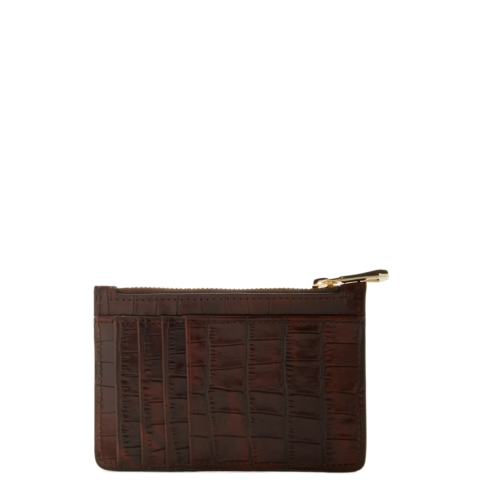 Isabel Bernard Honoré Aveline croco Brown Leather Card Holder made of Calfskin IB27019 - Image 6