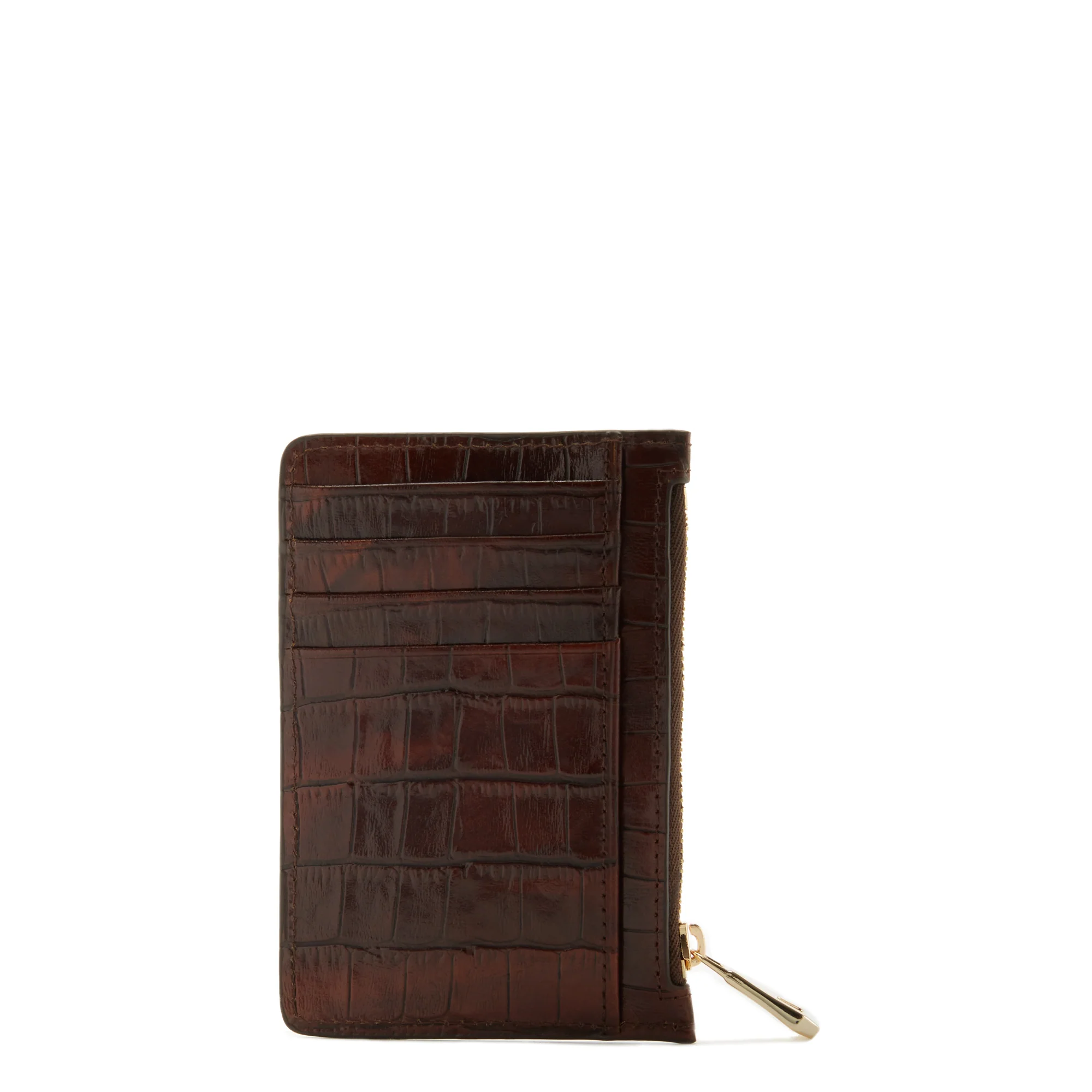 Isabel Bernard Honoré Aveline croco Brown Leather Card Holder made of Calfskin IB27019 - Image 7