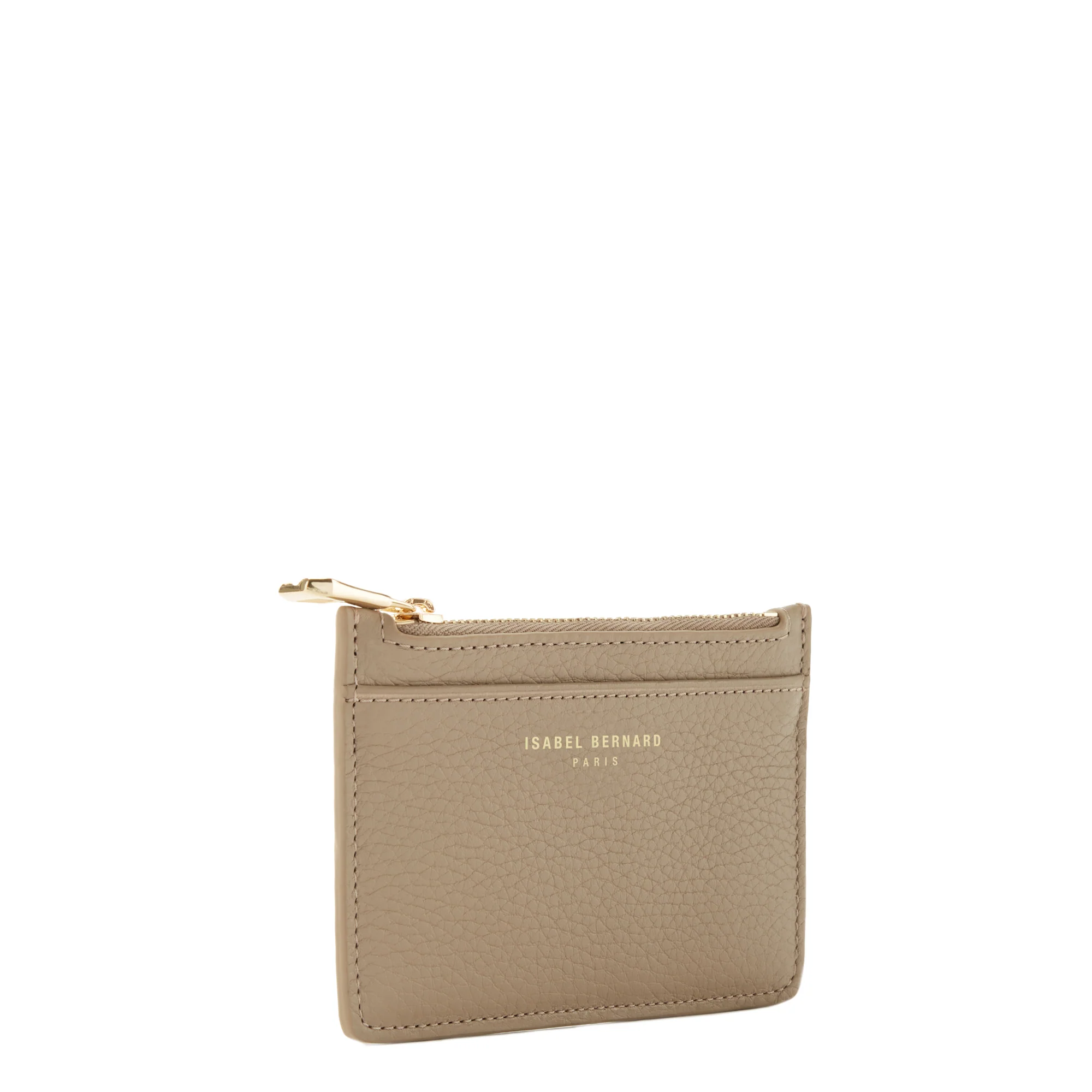 Isabel Bernard Honoré Aveline Taupe Leather Card Holder made of Calfskin IB27017 - Image 5
